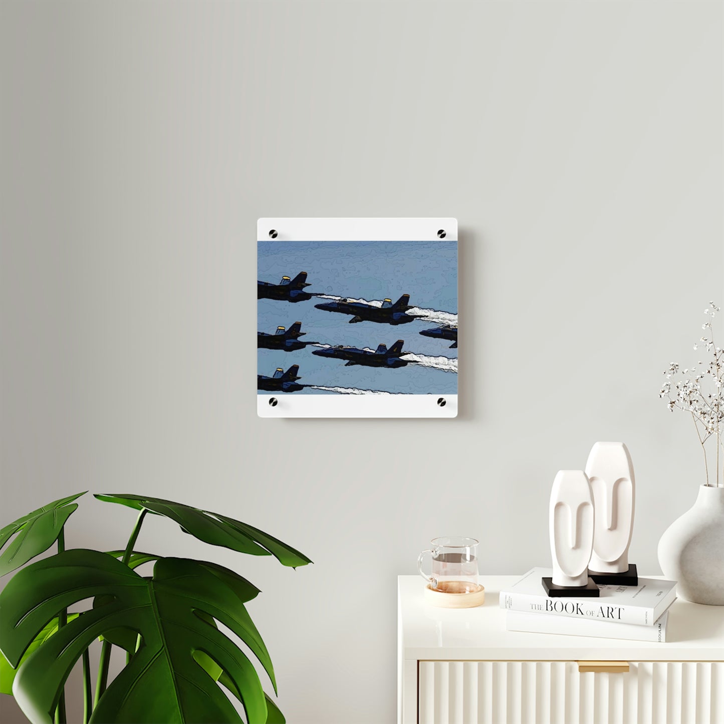 Acrylic Wall Art Panels ... Seattle Seafair ..."Blue Angels Run Over Lake Washington" ... Circa Mid 1980's ... Dr FJ Holt ... Original Works ...