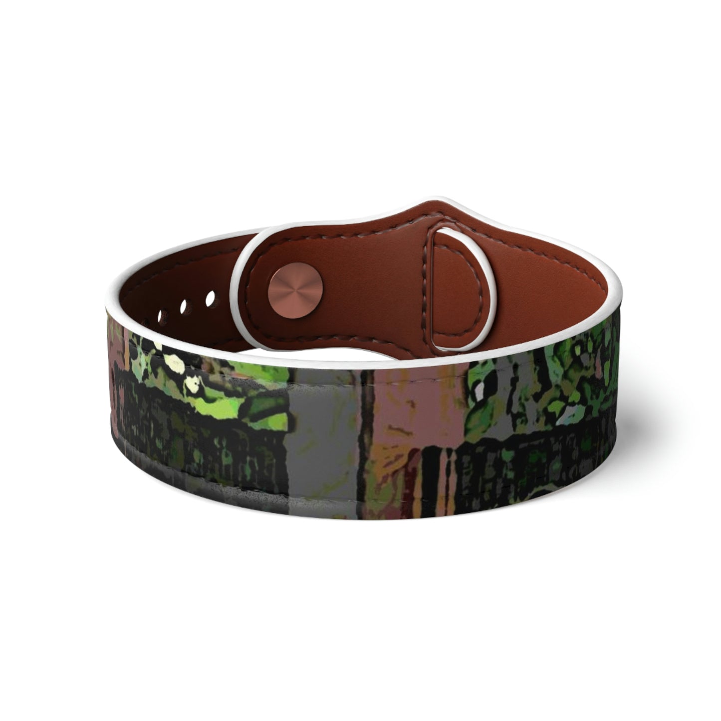 Faux Leather Wristband ...Lanai & Rocking Chairs At: 'The Pink Palace' ... The Royal Hawai'ian ... Honolulu, HI ... '27Oct2014' ... Original Works ...