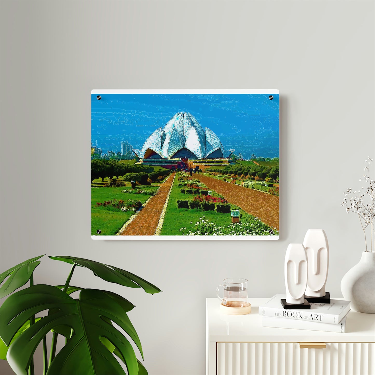 Acrylic Wall Art Panels ... 'Bahai'i House-Of-Worship' ... "Lotus Temple: Delhi, India, 2008" ... Original Works ...