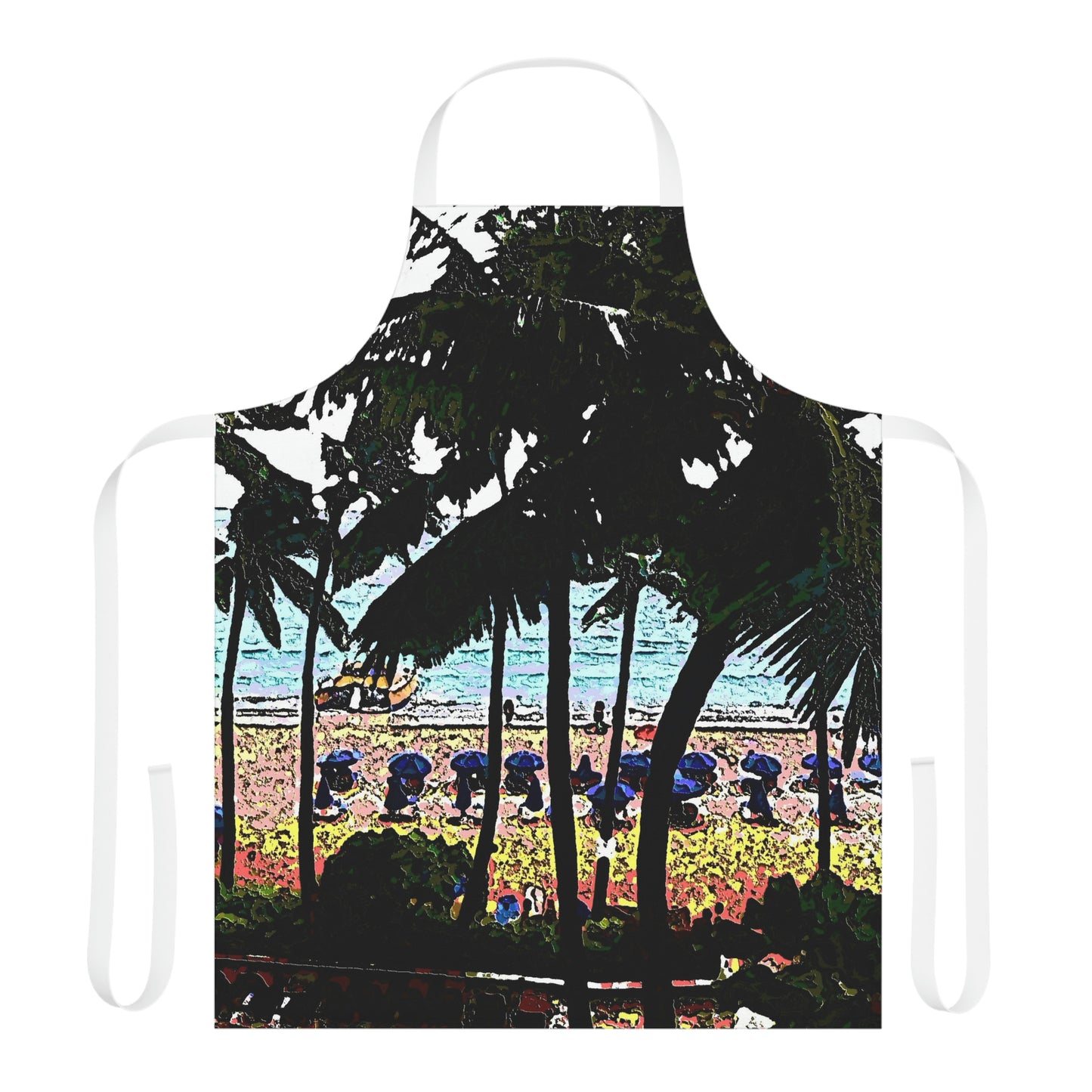 Apron (AOP) ... "A Beautiful Beach Amongst The Palms" ... The Outrigger Waikiki, Honolulu, Oahu ... Original Works ...