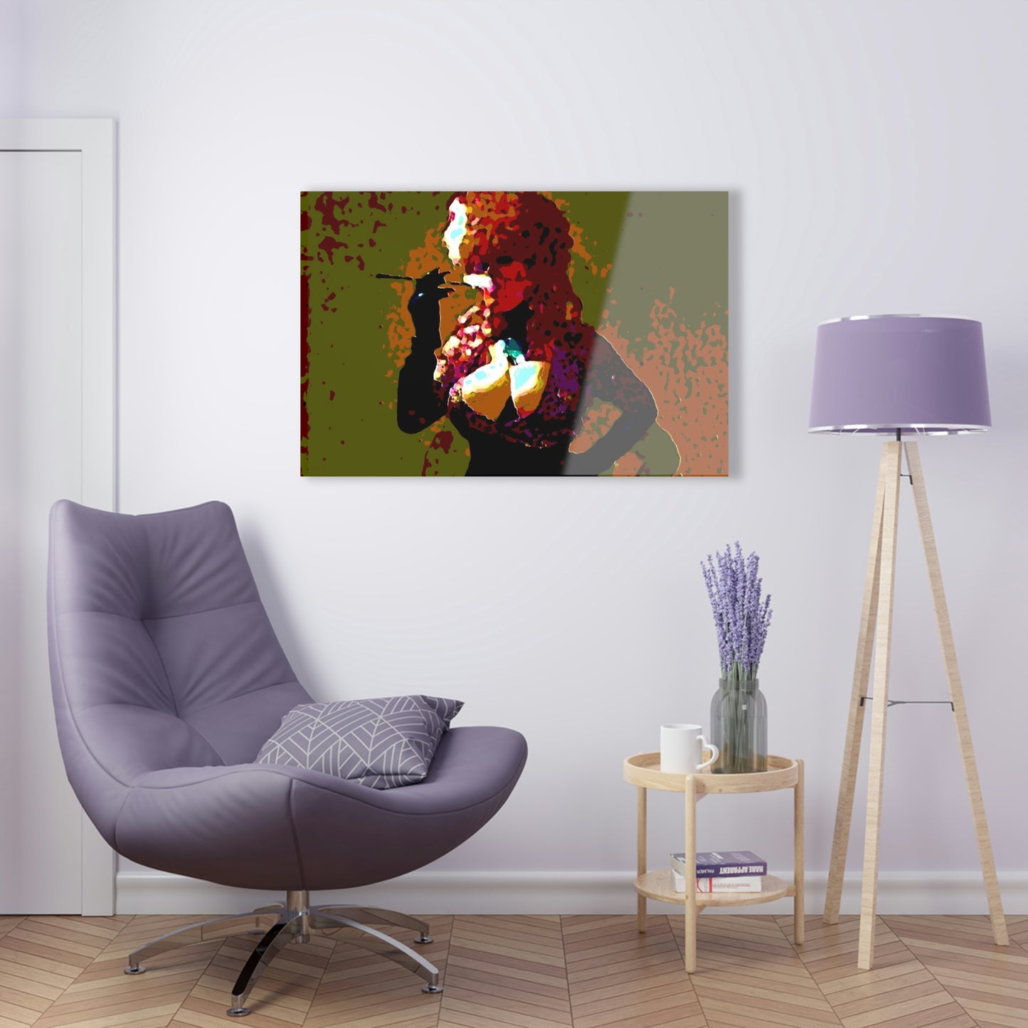Acrylic Prints ... A Colleague Overseas ... 'Enjoying A Fag' ... Original Works ... "April Fools 2023" ... Hot-Tranny-Smoke ...