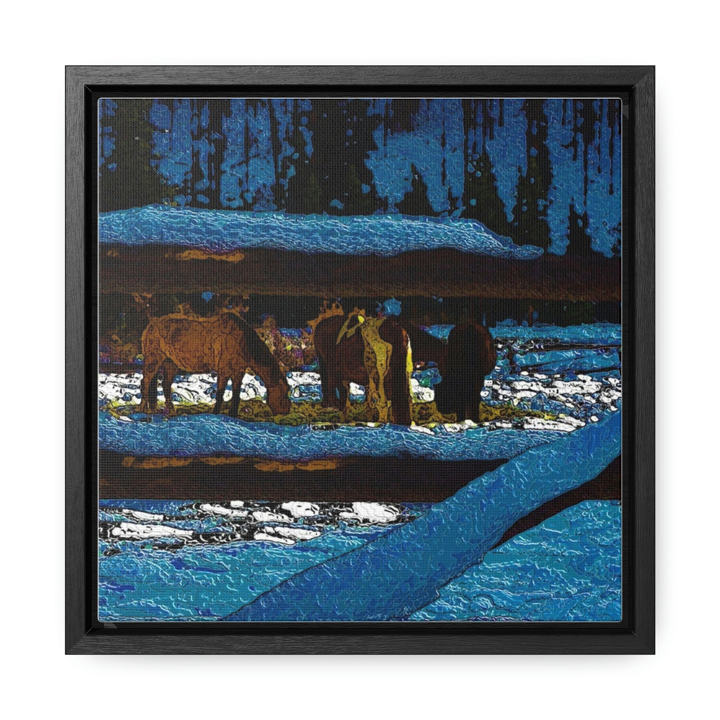 Gallery Canvas Wraps, Square Frame ... A Horse ... A Saddle ...  Foraging Through The Snow ...  An_Asses 'Cry' ... Central Idaho, November 2022 ...  Original Works ...