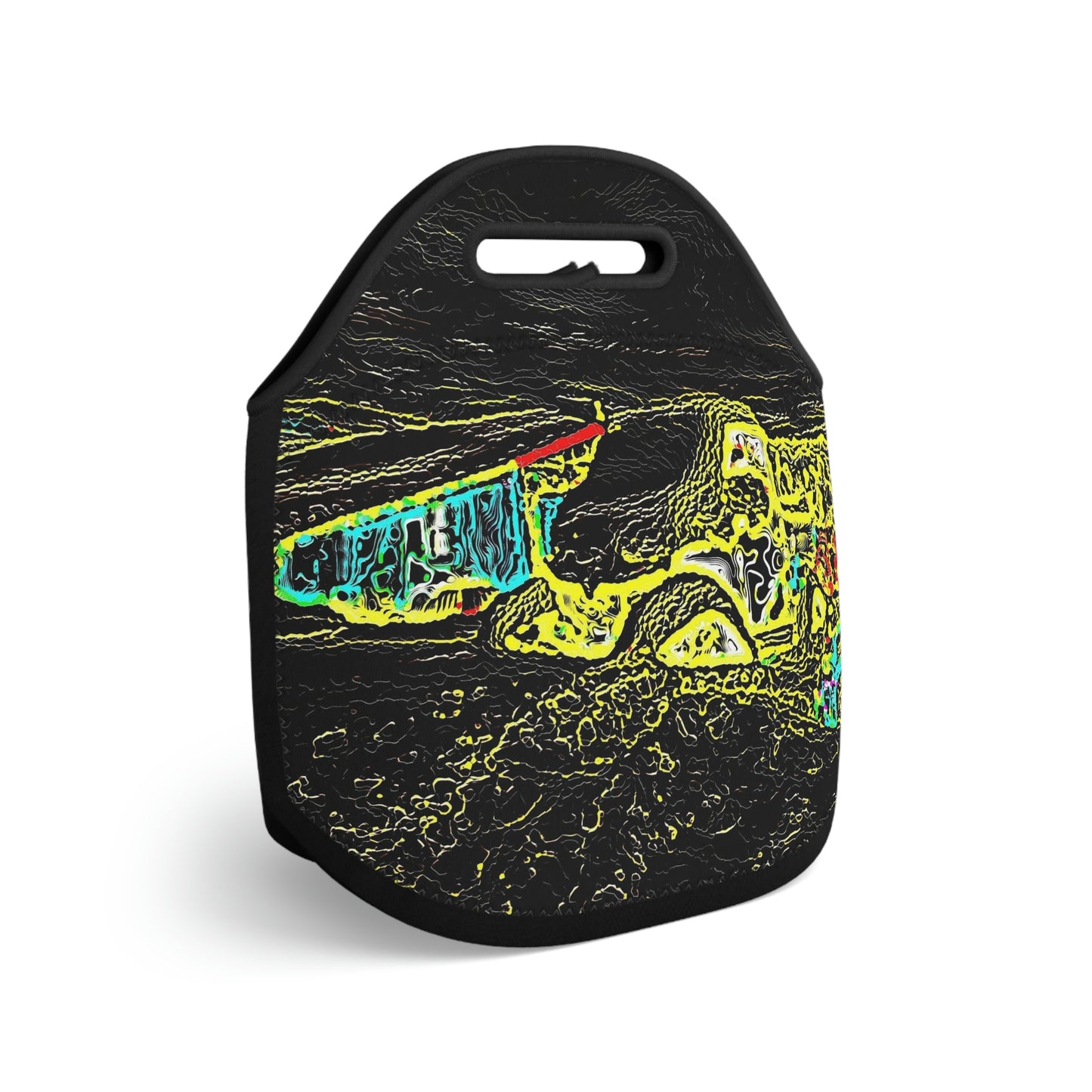 Neoprene Lunch Bag ... "Snow Vehicle In Snow Storm At-Rest" ... Circa 12Mar23 ... Central Idaho ... 18-Hours Rendering Time: Original Works ...