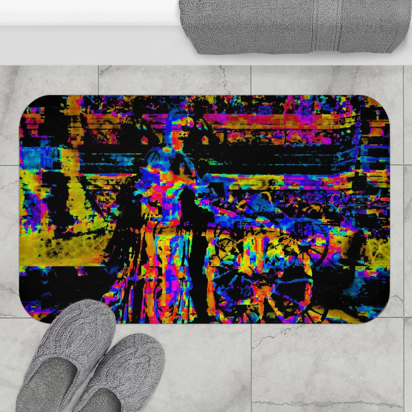 Bath Mat ... Dublin's "Molly Malone Along Grafton Street" ... Cryin' Cockels & Muscles Alive-Alive-Oh ... Circa 2003 ... Original Works ...