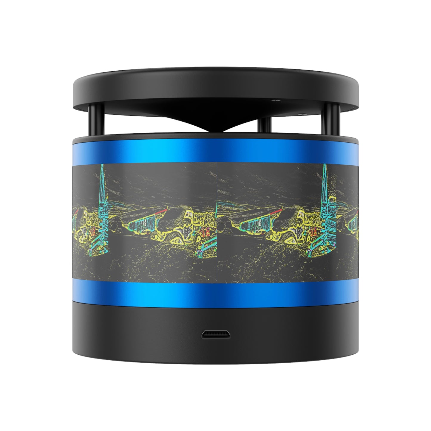 Metal Bluetooth Speaker and Wireless Charging Pad ... "Snow Vehicle In Snow Storm At-Rest" ... Circa 12Mar23 ... Central Idaho ... 18-Hours Rendering Time: Original Works ...