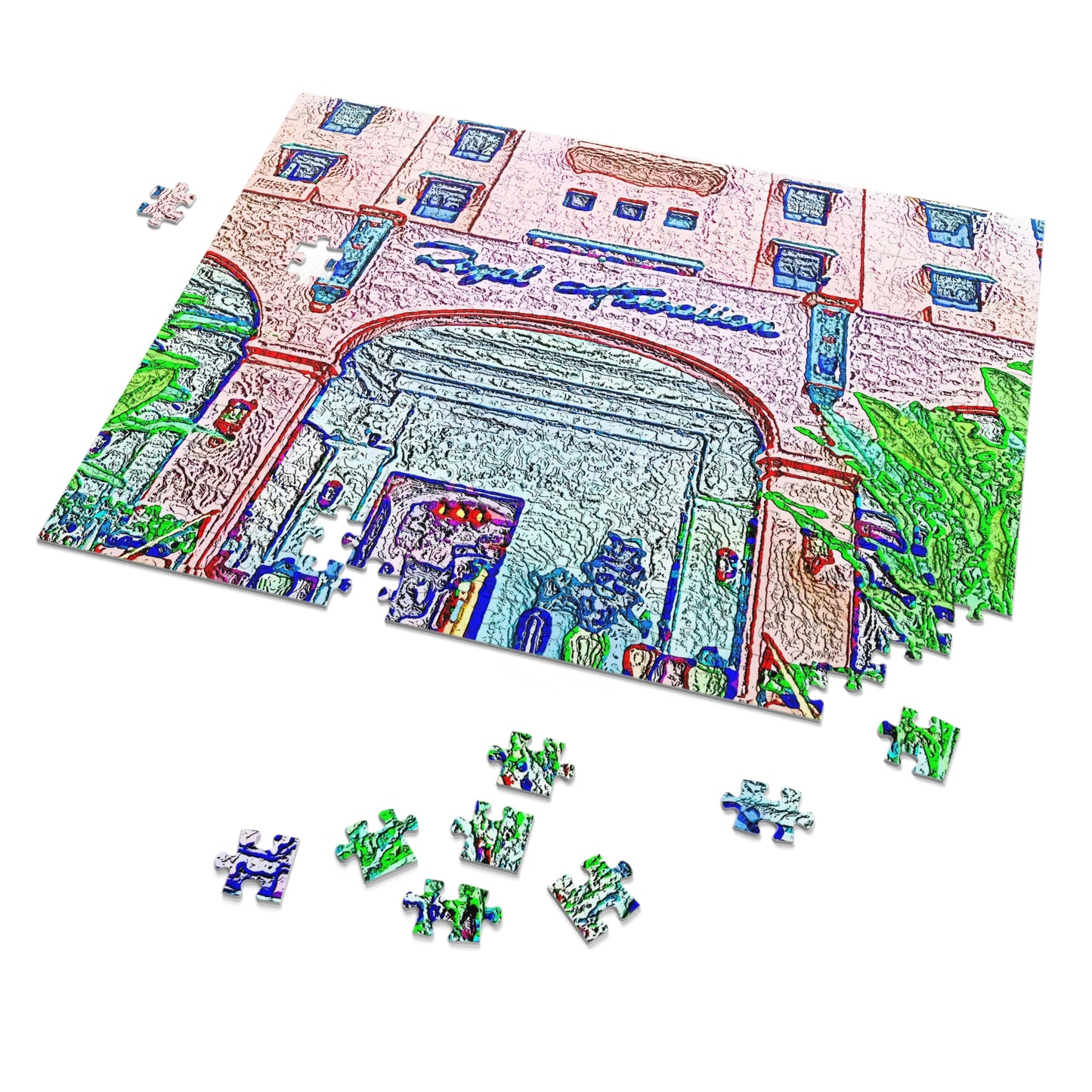 Jigsaw Puzzle (30, 110, 252, 500,1000-Piece) ... "La Grande Entree" At: 'The Pink Palace' ... The Royal Hawai'ian ... Honolulu, HI ... '27Oct2014' ... Original Works ...
