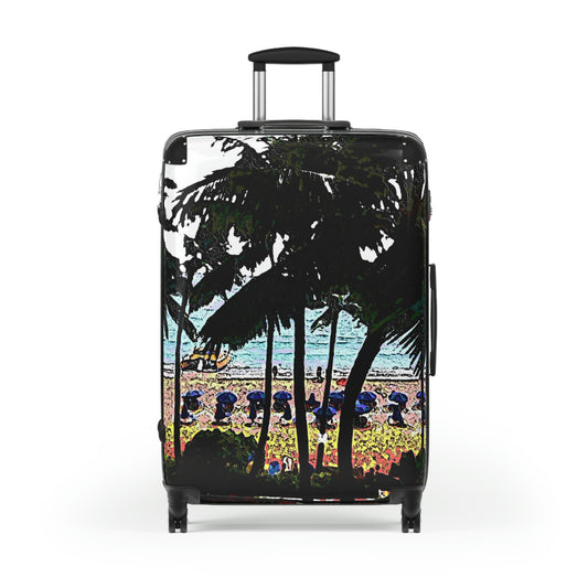 Suitcases ... "A Beautiful Beach Amongst The Palms" ... The Outrigger Waikiki, Honolulu, Oahu ... Original Works ...