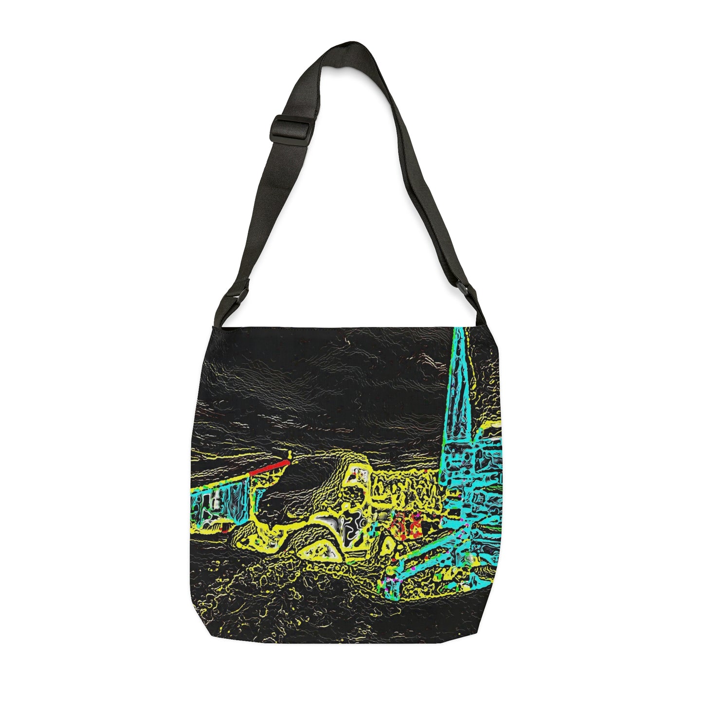 Adjustable Tote Bag (AOP) ... "Snow Vehicle In Snow Storm At-Rest" ... Circa 12Mar23 ... Central Idaho ... 18-Hours Rendering Time: Original Works ...