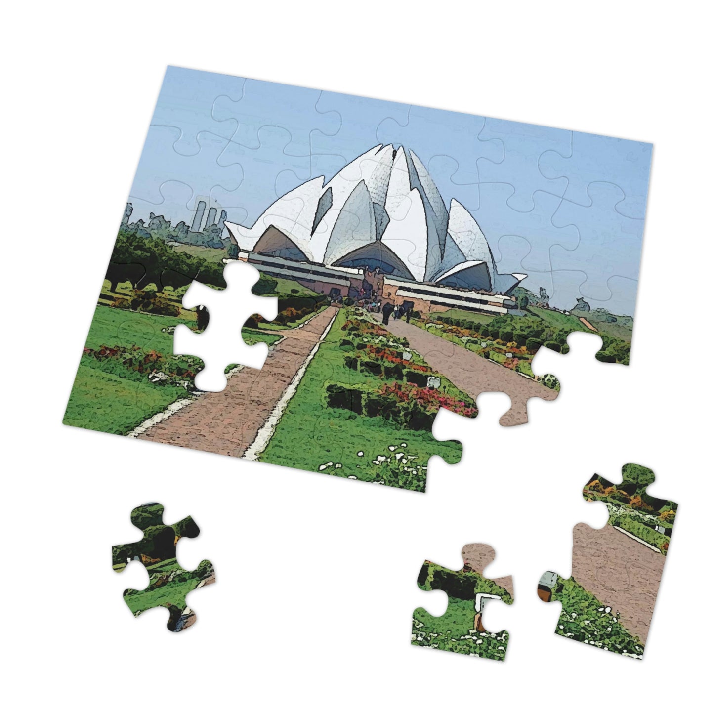 Jigsaw Puzzle (30, 110, 252, 500,1000-Piece) ... 'Bahai'i House-Of-Worship' ... "Lotus Temple: Delhi, India, 2008" ... Original Works ...