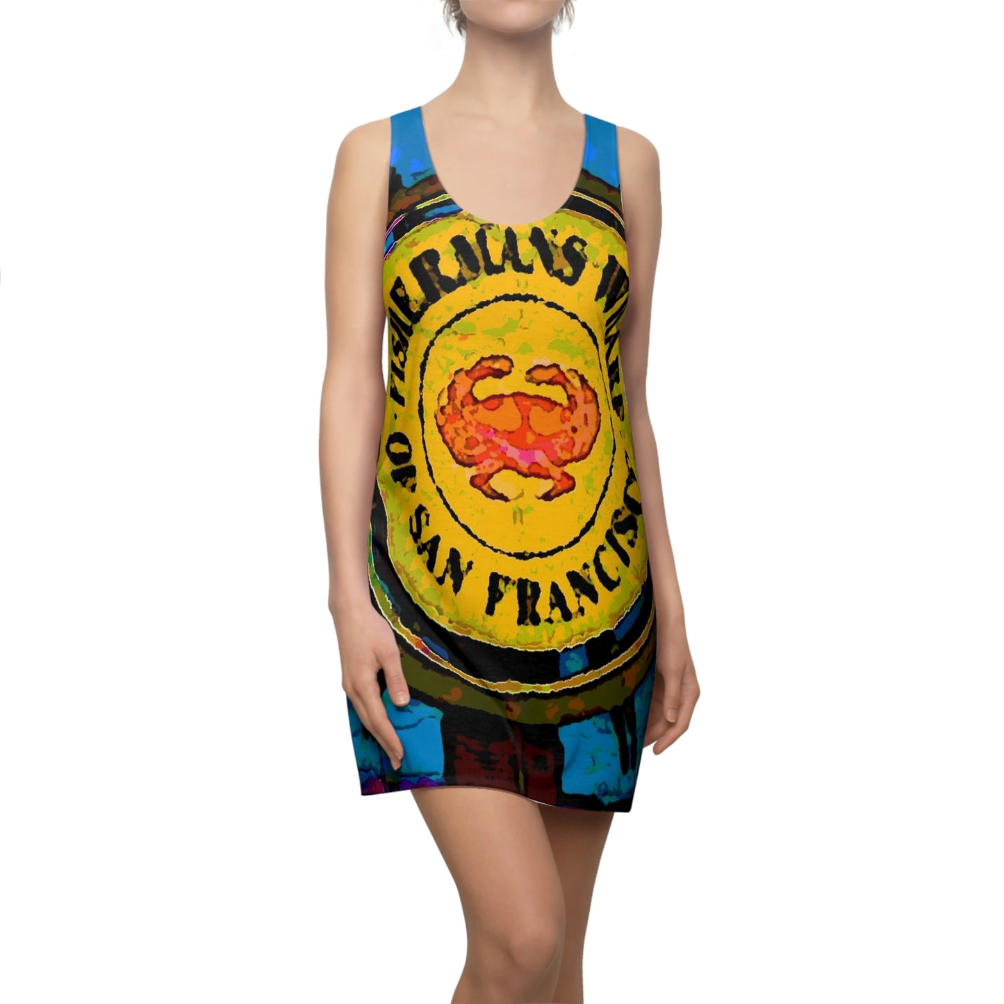 Women's Cut & Sew Racerback Dress ... "No.9 Fishermen's Grotto - Fishermen's Wharf, SF, California" ... Family Archives: 1970's ... Original Works ...
