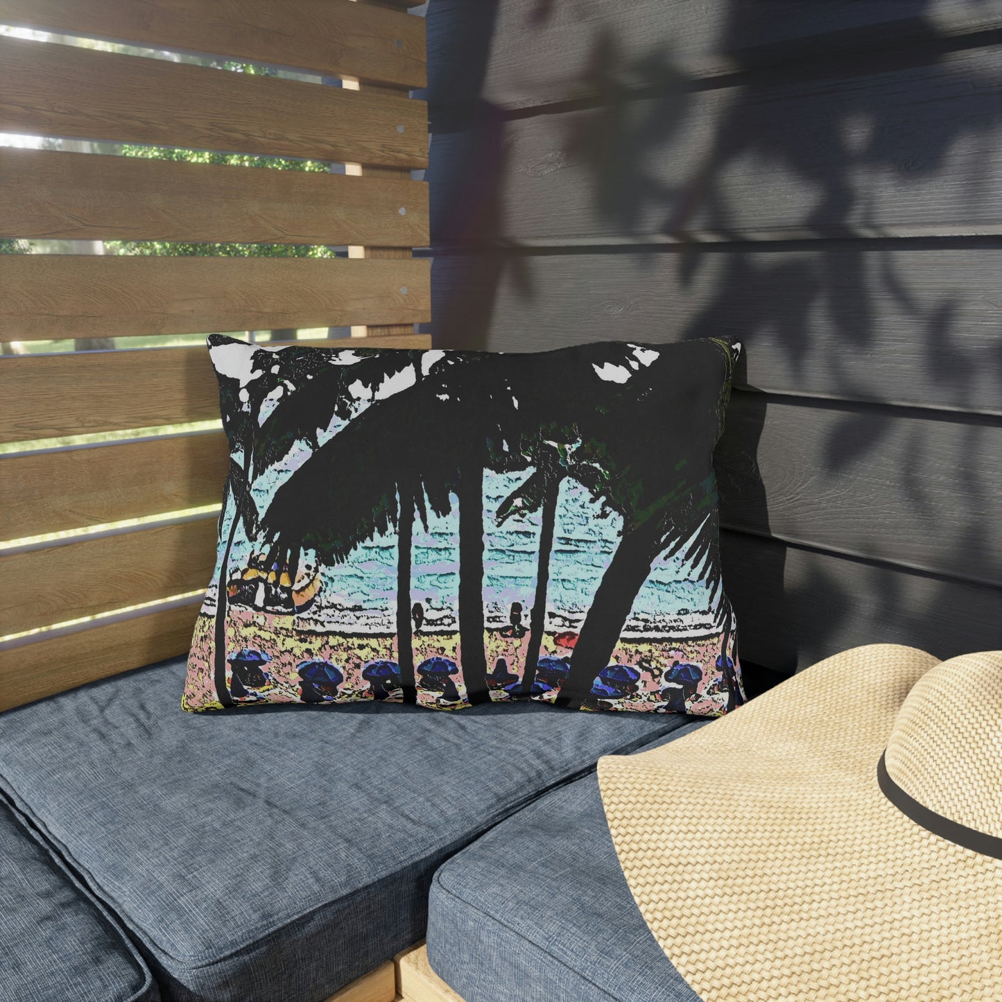Outdoor Pillows ... "A Beautiful Beach Amongst The Palms" ... The Outrigger Waikiki, Honolulu, Oahu ... Original Works ...