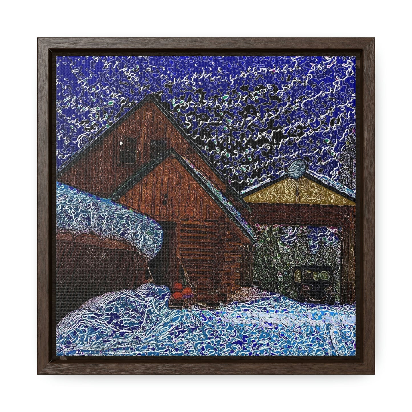 Gallery Canvas Wraps, Square Frame ... A Litle Bit Of Color ...  A Little Bit Of Van Gogh ... A Little Bit Of Vertigo ... "And Away You Go With The Snow .." Original Works: Rendering Time: 16 Hours ...