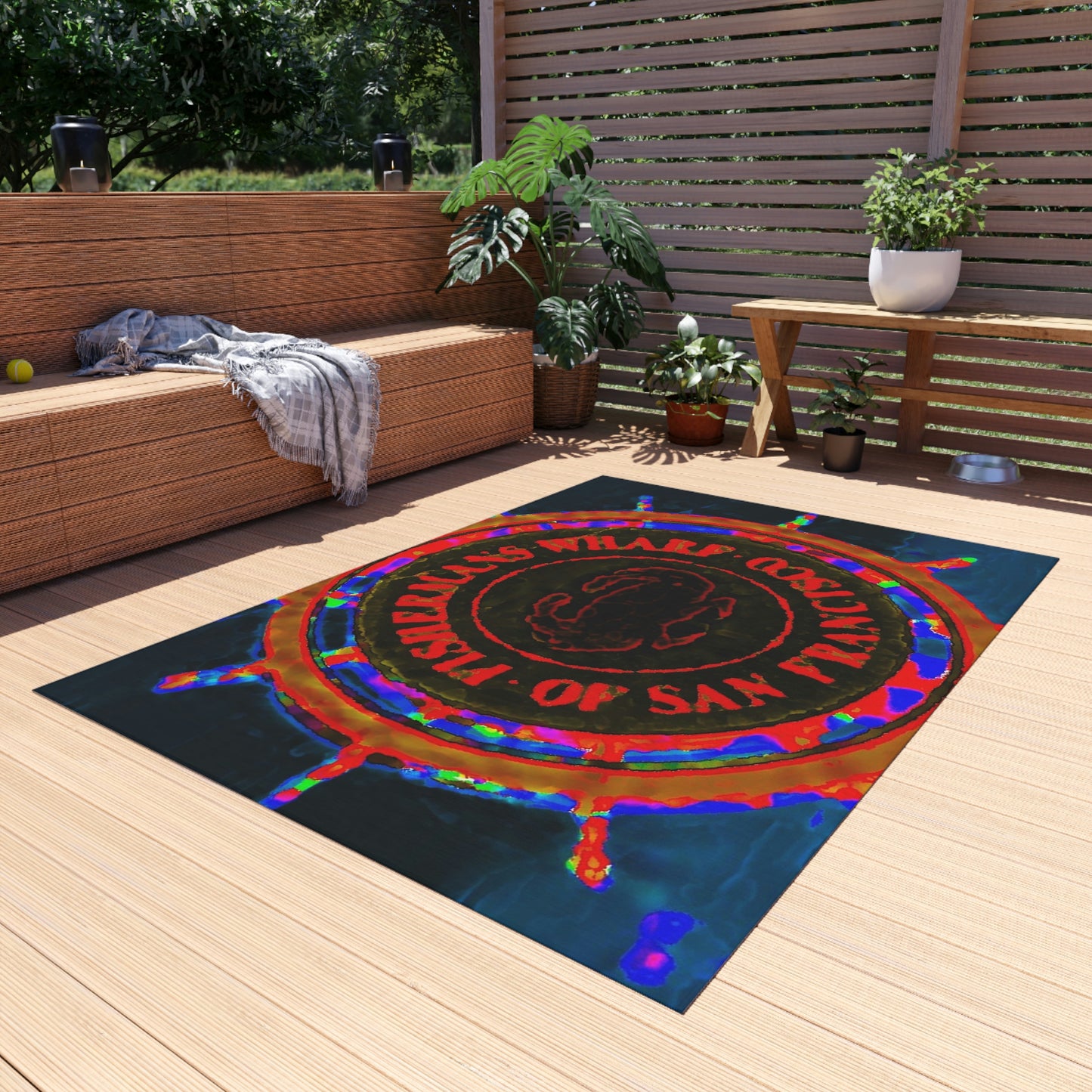 Outdoor Rug ...  "No.9 Fishermen's Grotto - Fishermen's Wharf, SF, California" ... Family Archives: 1970's ... Original Works ...