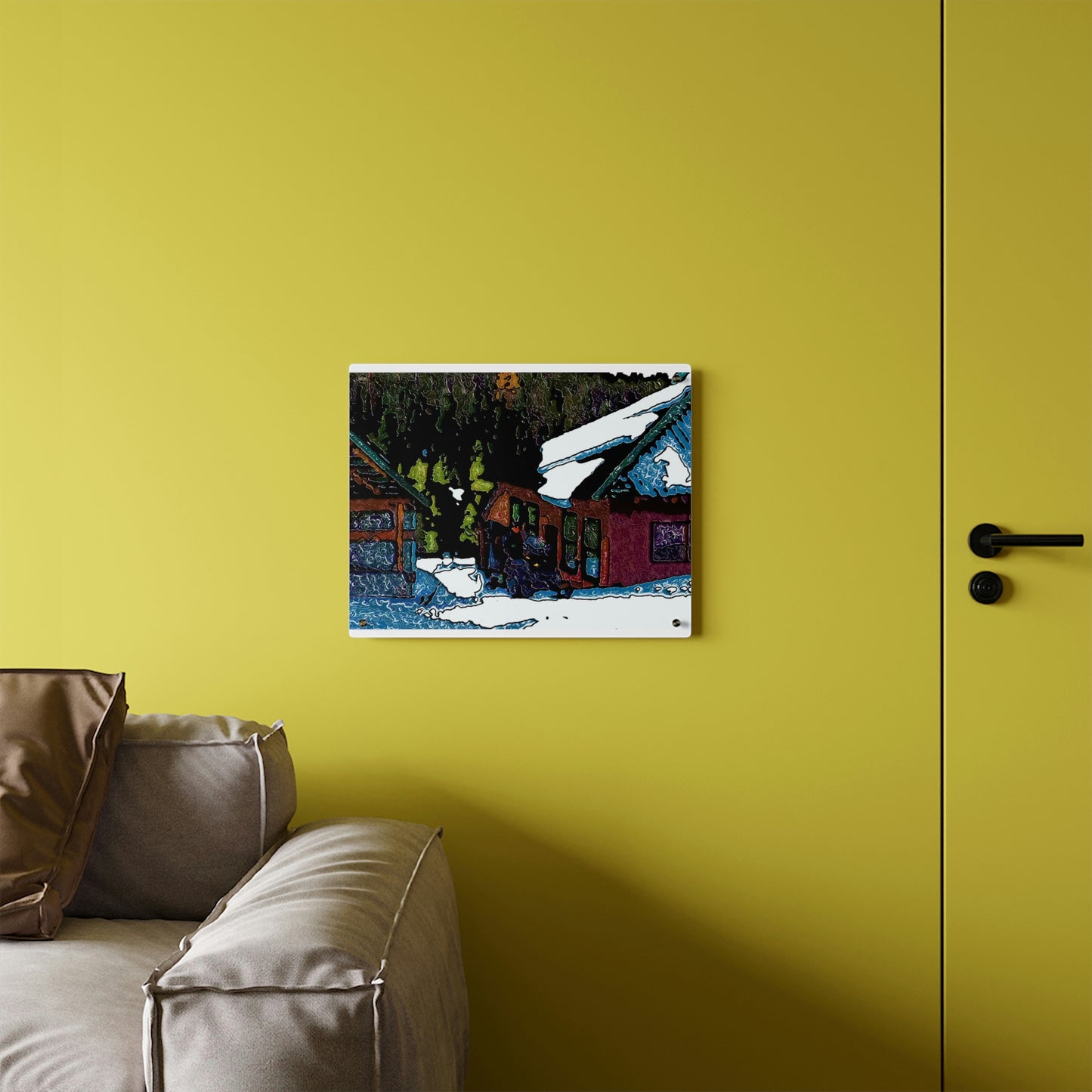 Acrylic Wall Art Panels ... "A Rider Passeth-Through-It" ... Colors Galore & A Bit Of Impressionism ... Original Works. Winter 2021. Central Idaho. Rendering Time: 12 Hours ...