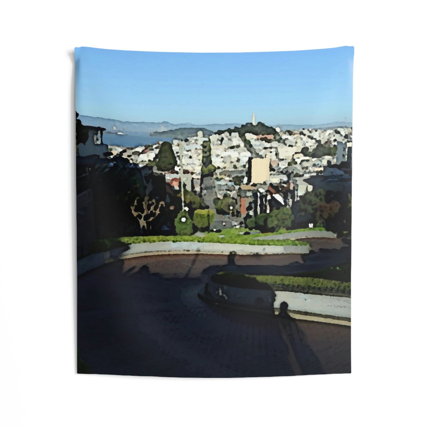Indoor Wall Tapestries ... "Lombard Street San Francisco, CA, USA" ... Family Archives 1970's ... Original Works ...