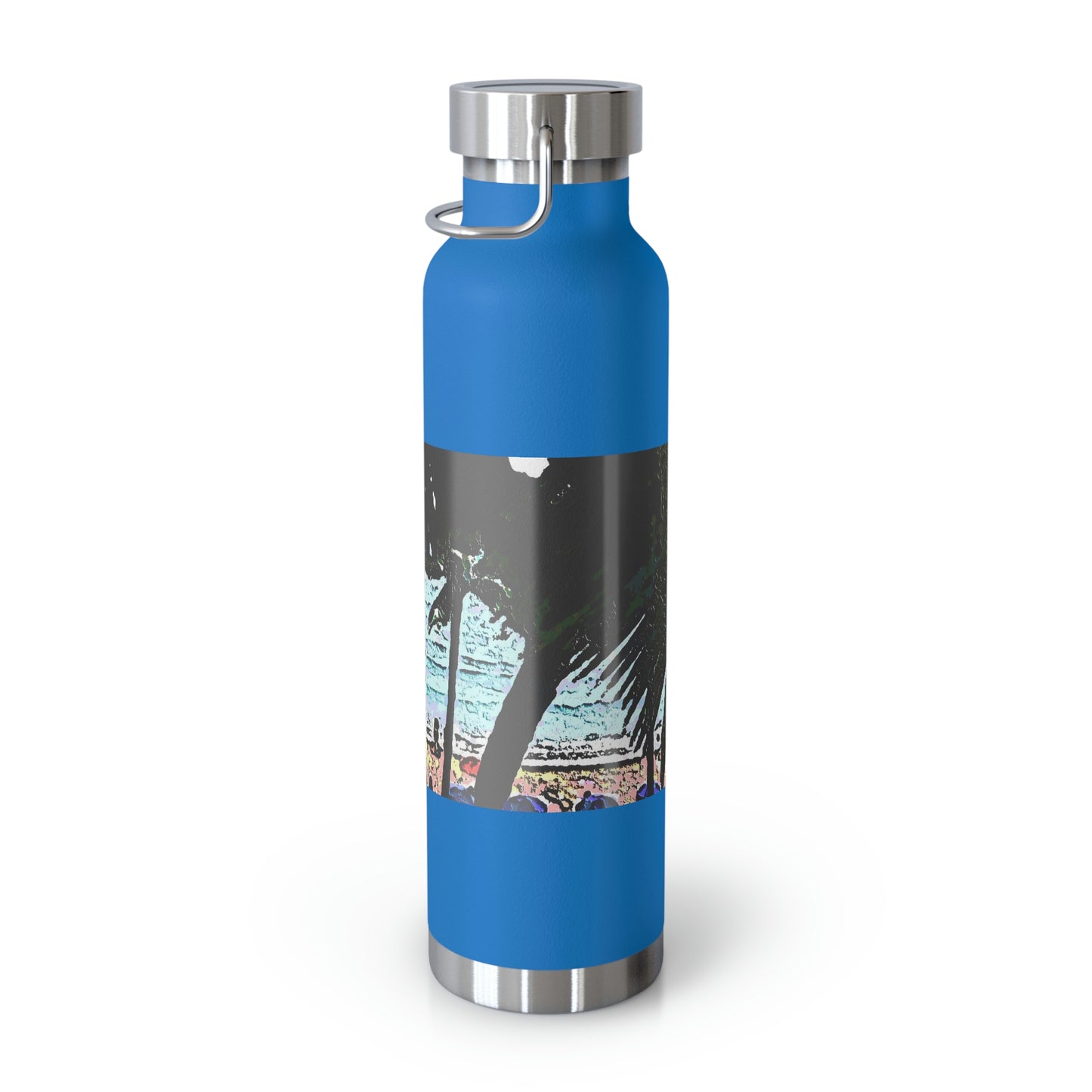 Copper Vacuum Insulated Bottle, 22oz ... "A Beautiful Beach Amongst The Palms" ... The Outrigger Waikiki, Honolulu, Oahu ... Original Works ...
