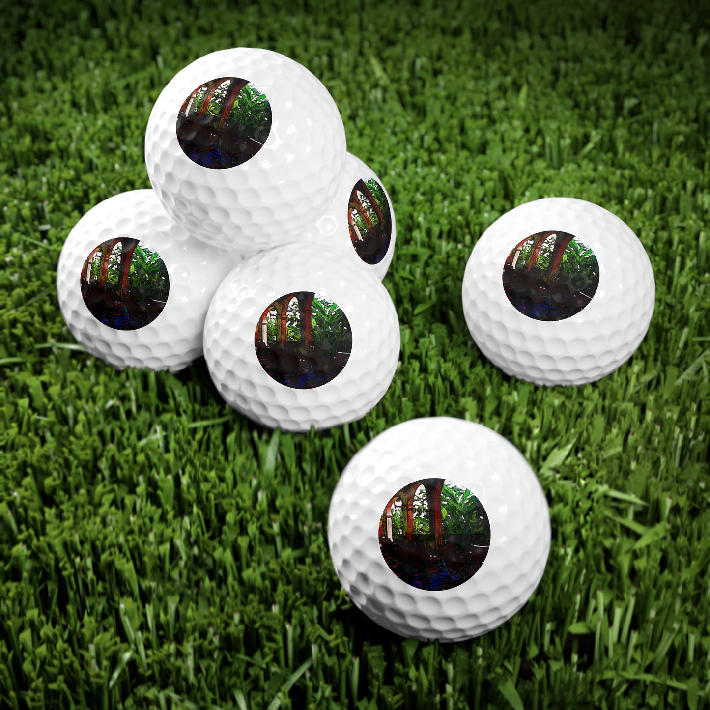 Golf Balls, 6pcs ... Lanai & Rocking Chairs At: 'The Pink Palace' ... The Royal Hawai'ian ... Honolulu, HI ... '27Oct2014' ... Original Works ...