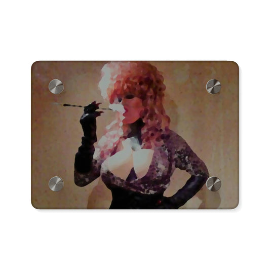 Acrylic Wall Art Panels ...  A Colleague Overseas ... 'Enjoying A Fag' ... Original Works ... "April Fools 2023" ... Hot-Tranny-Smoke ...