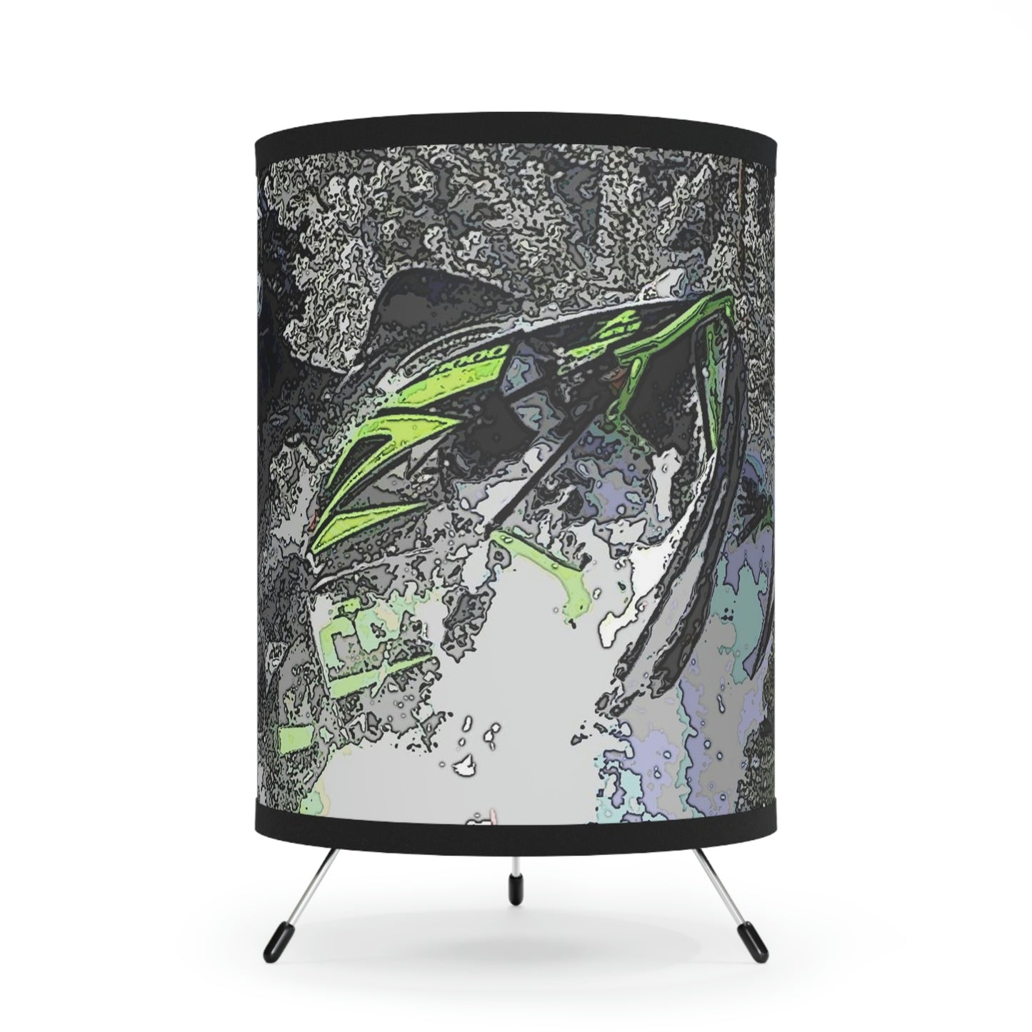 Tripod Lamp with High-Res Printed Shade, US\CA plug ...  Come Fly With The Professionals ... CIP-Airways ... 'Getting-Er-Done' ... Original Works ... December 2022 ...