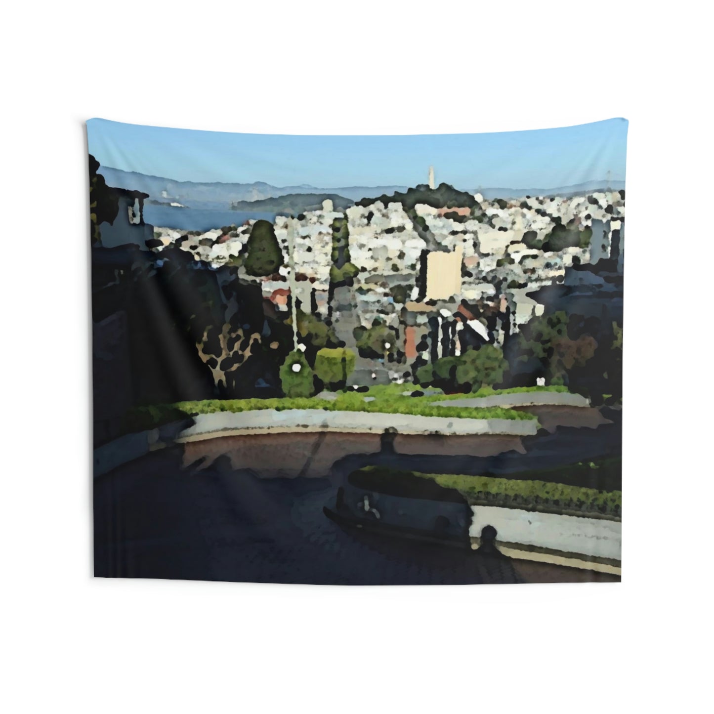 Indoor Wall Tapestries ... "Lombard Street San Francisco, CA, USA" ... Family Archives 1970's ... Original Works ...