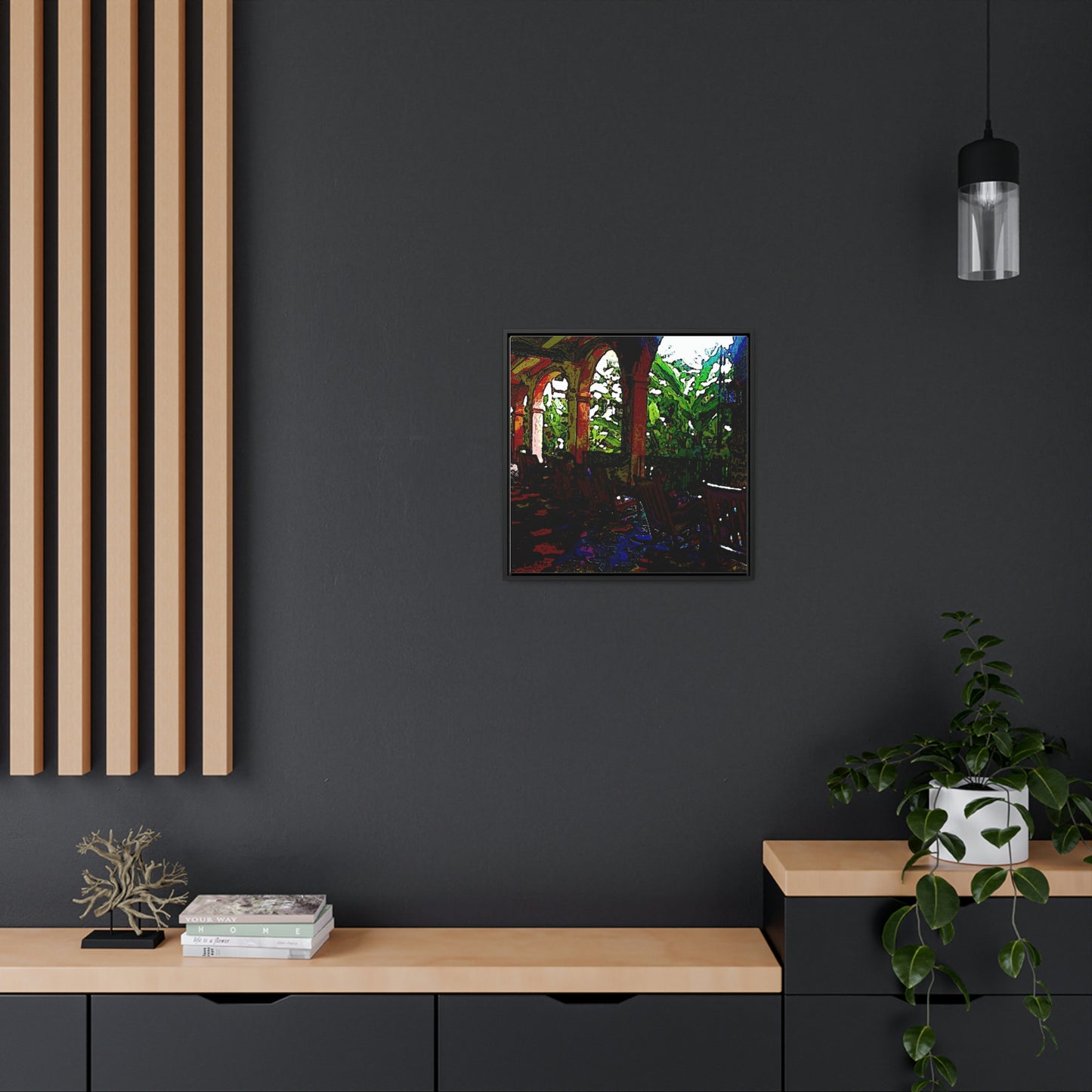 Gallery Canvas Wraps, Square Frame ...  Lanai & Rocking Chairs At: 'The Pink Palace' ... The Royal Hawai'ian ... Honolulu, HI ... '27Oct2014' ... Original Works ...