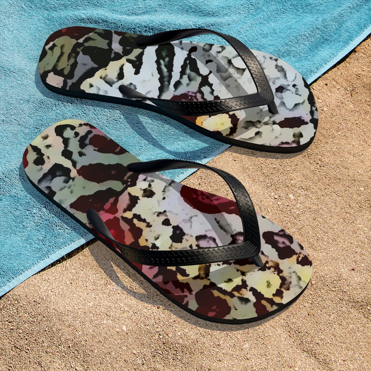 Unisex Flip-Flops ... "A Friendly Flower" ... Pointsettia 'Pointing' ... Original Works ... (Supplied Photograph) ...