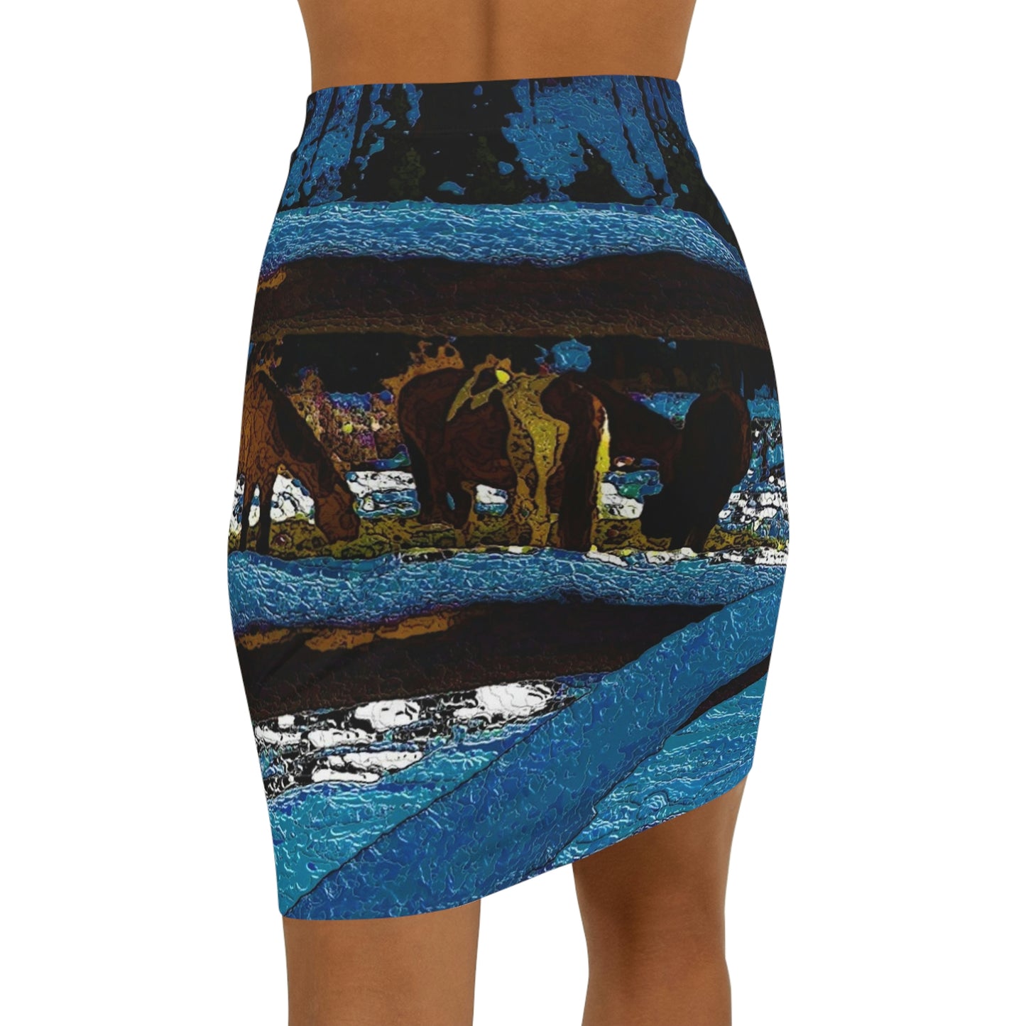 Women's Mini Skirt ...  A Horse ... A Saddle ...  Foraging Through The Snow ...  An_Asses 'Cry' ... Central Idaho, November 2022 ...  Original Works ..