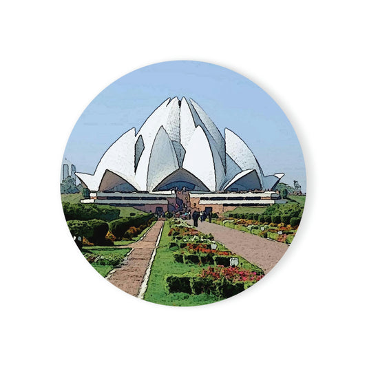 Cork Back Coaster ... 'Bahai'i House-Of-Worship' ... "Lotus Temple: Delhi, India, 2008" ... Original Works ...