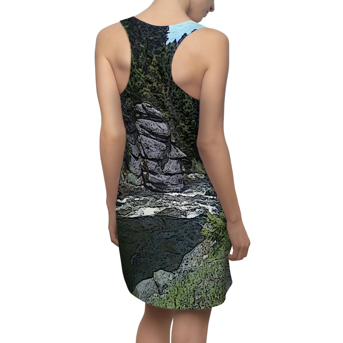 Women's Cut & Sew Racerback Dress ..."I Am Innocent" ... Tricky-Dick Immortalized ... Nixon Rock: Along The River ... Central Idaho, Summer 2020 ... Original Works ...