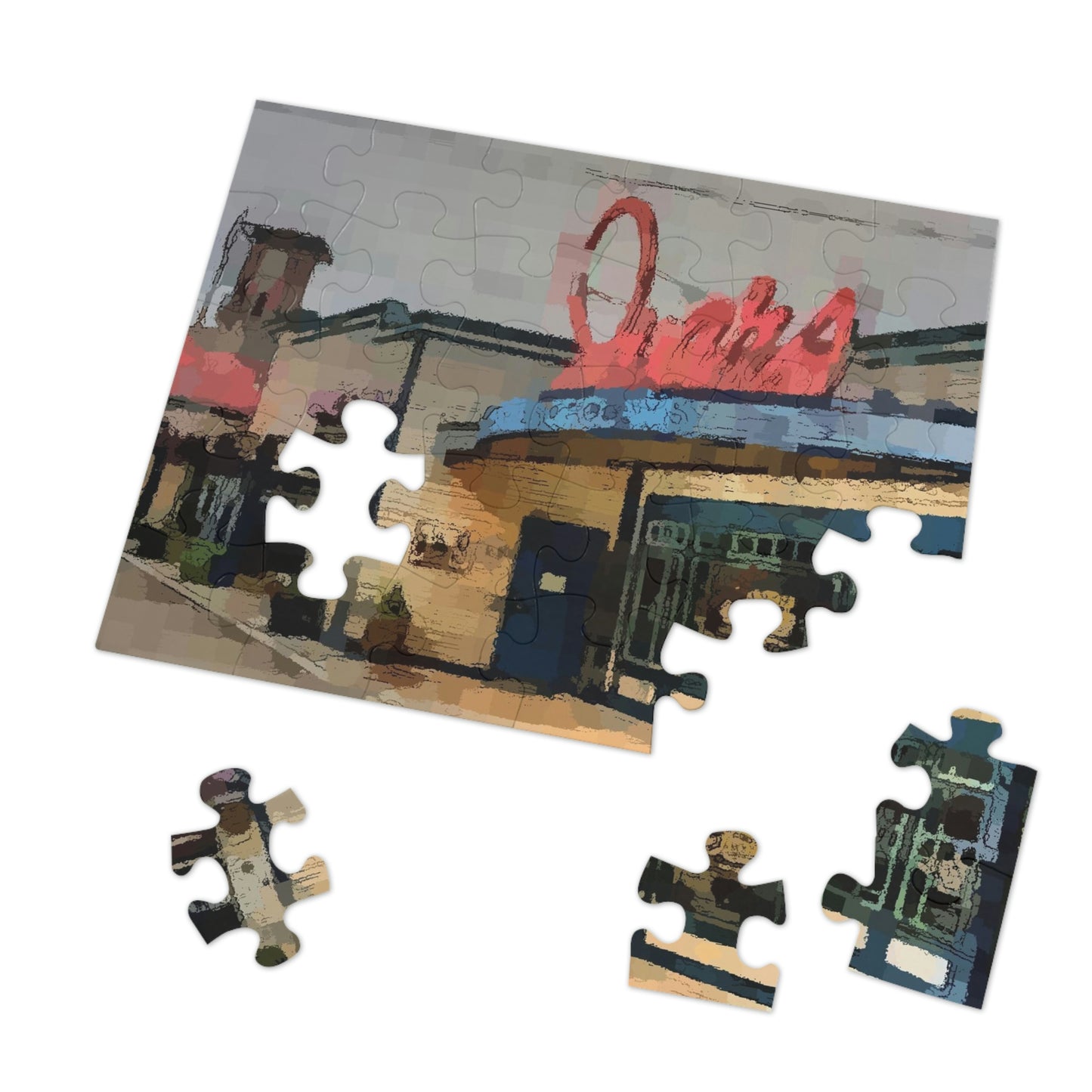 Jigsaw Puzzle (30, 110, 252, 500,1000-Piece) ...  In-A-Hurry & Stressed? ... Remember: Keep "Clam" ... Clam_Happy ...  'Ivars: Seattle Waterfront' ... Personal Archives ... Original Works ...