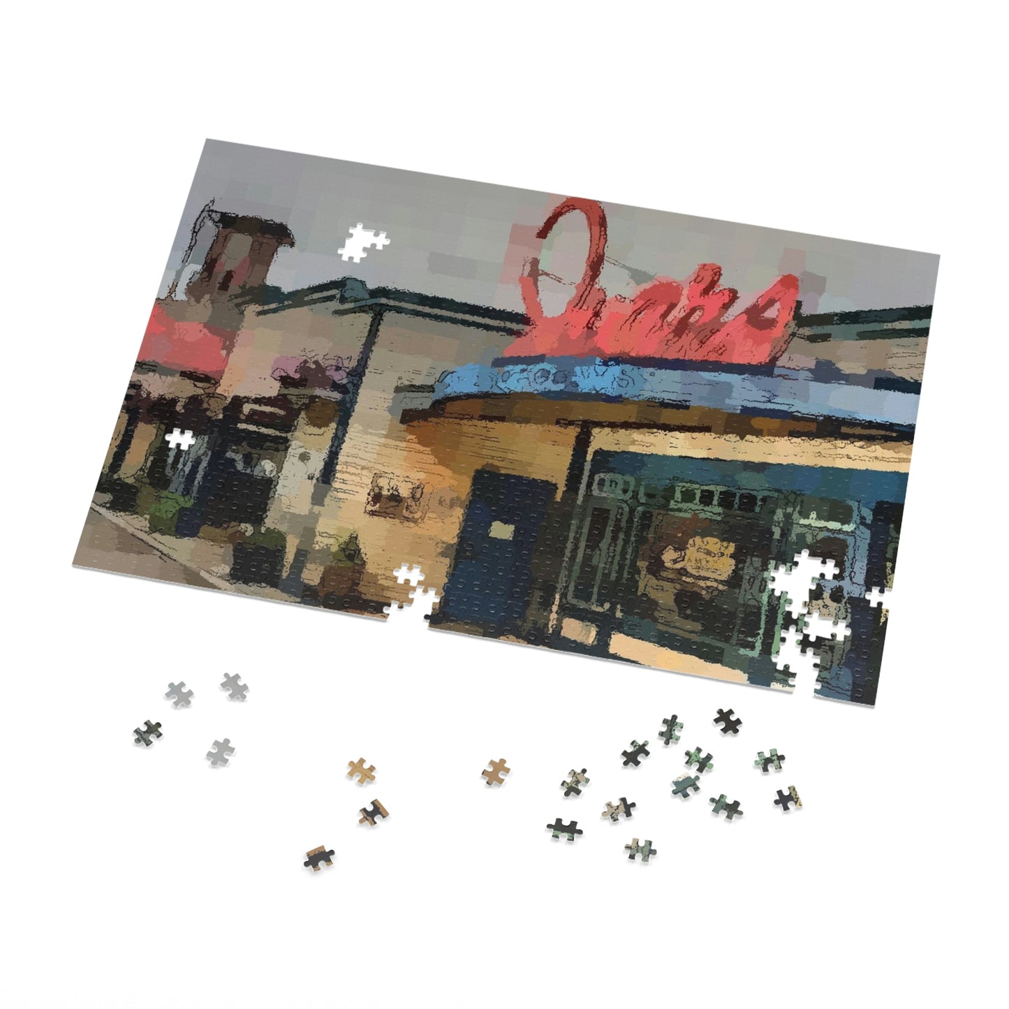Jigsaw Puzzle (30, 110, 252, 500,1000-Piece) ...  In-A-Hurry & Stressed? ... Remember: Keep "Clam" ... Clam_Happy ...  'Ivars: Seattle Waterfront' ... Personal Archives ... Original Works ...