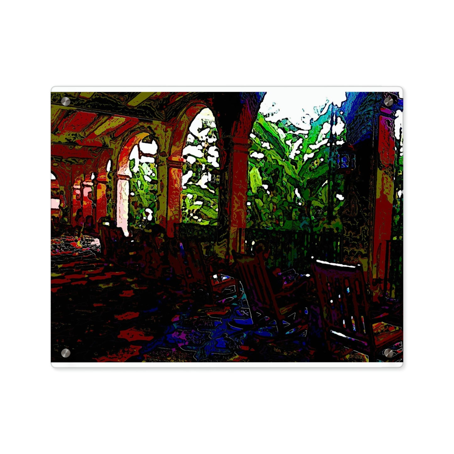 Acrylic Wall Art Panels ... Lanai & Rocking Chairs At: 'The Pink Palace' ... The Royal Hawai'ian ... Honolulu, HI ... '27Oct2014' ... Original Works ...