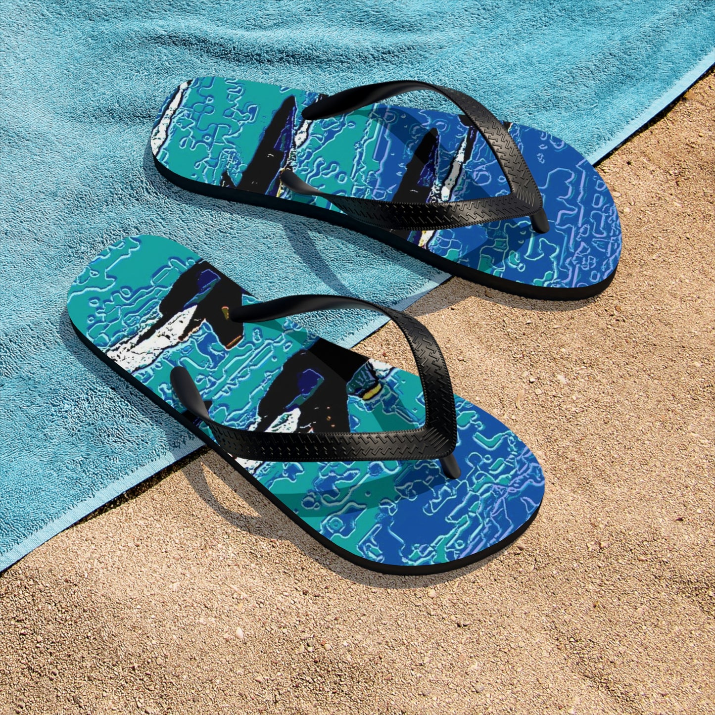 Unisex Flip-Flops ... Seattle Seafair ..."Blue Angels Run Over Lake Washington" ... Circa Mid 1980's ... Dr FJ Holt ... Original Works ...