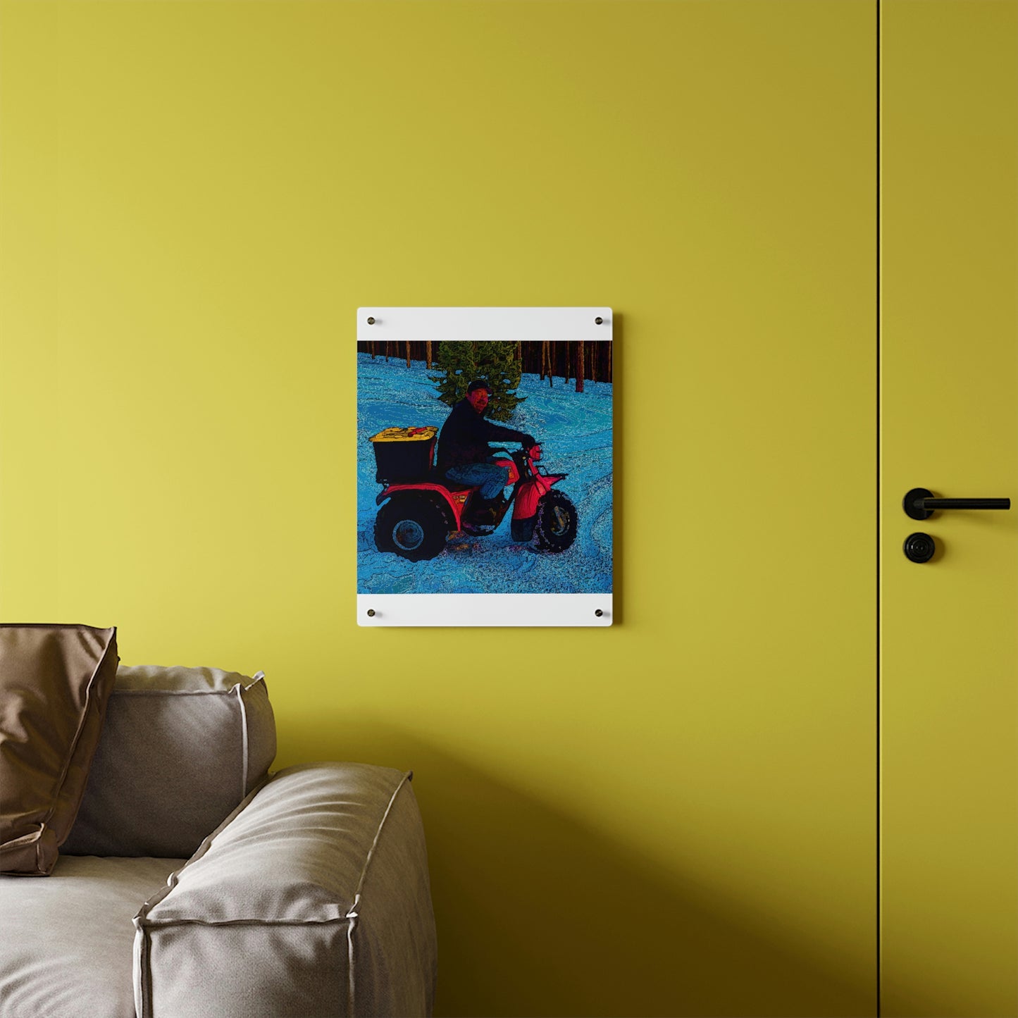Acrylic Wall Art Panels ... There's 2-Wheelin ... There's 4-Wheelin ... 'And-Of-Course' ... "There's 3-Wheelin-In-The-Snow" ...  Original Works ...