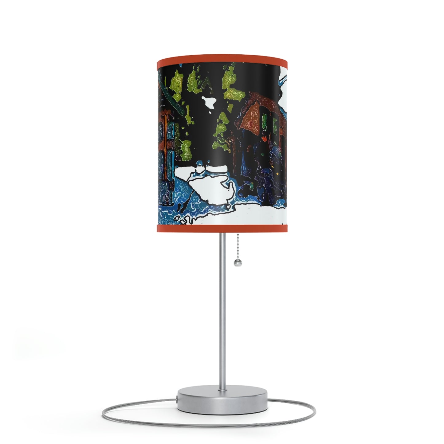Lamp on a Stand, US|CA plug ... "A Rider Passeth-Through-It" ... Colors Galore & A Bit Of Impressionism ... Original Works. Winter 2021. Central Idaho. Rendering Time: 12 Hours ...