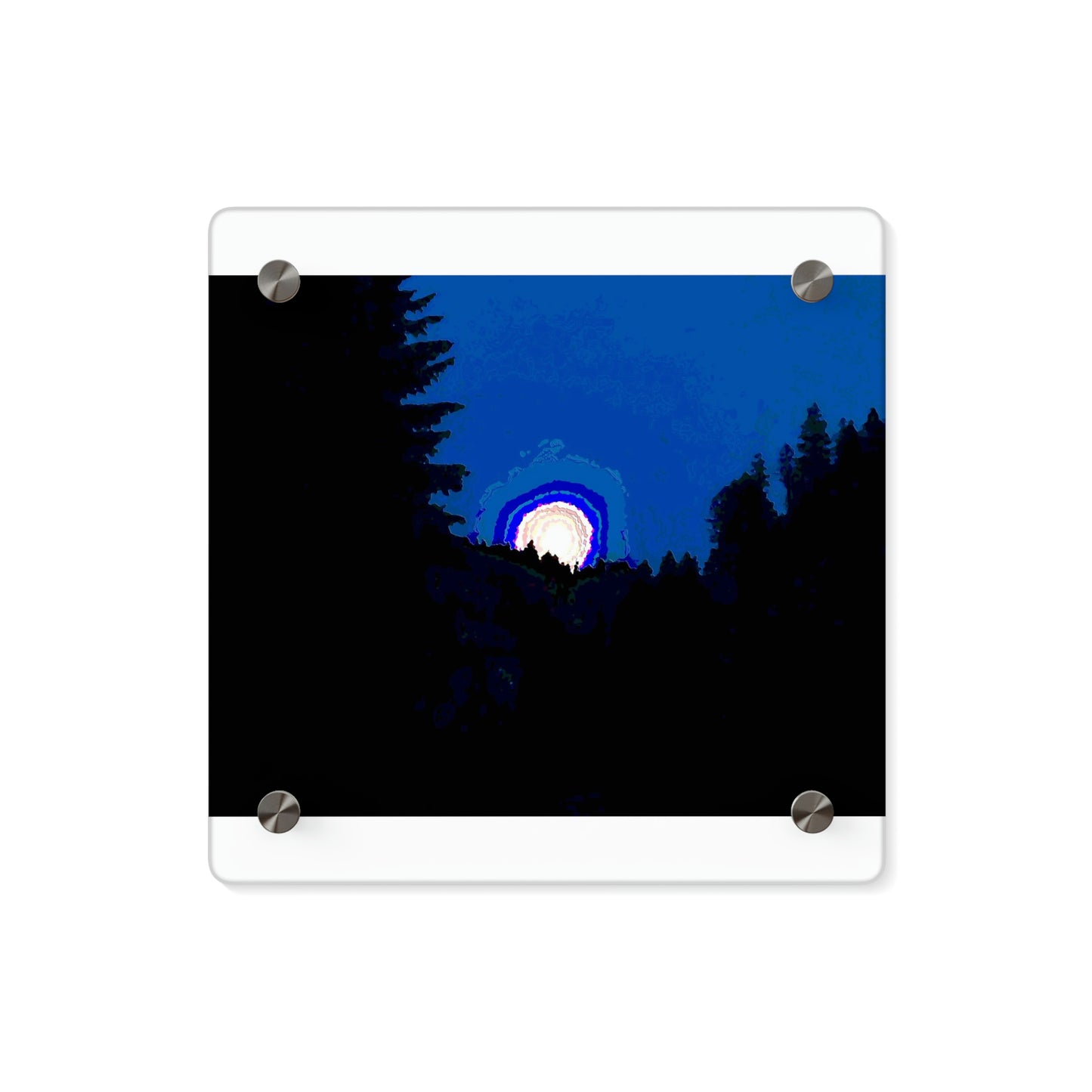 Acrylic Wall Art Panels ... "The Road Home" ...' Over The River & Through The Woods To? ...' ... Moonscape Near Elk City, Idaho ... Original Works ... 5Jan23 ...