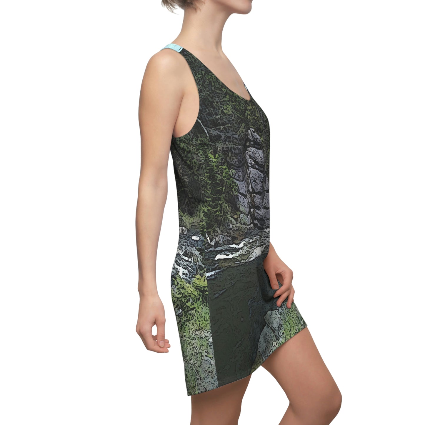 Women's Cut & Sew Racerback Dress ..."I Am Innocent" ... Tricky-Dick Immortalized ... Nixon Rock: Along The River ... Central Idaho, Summer 2020 ... Original Works ...