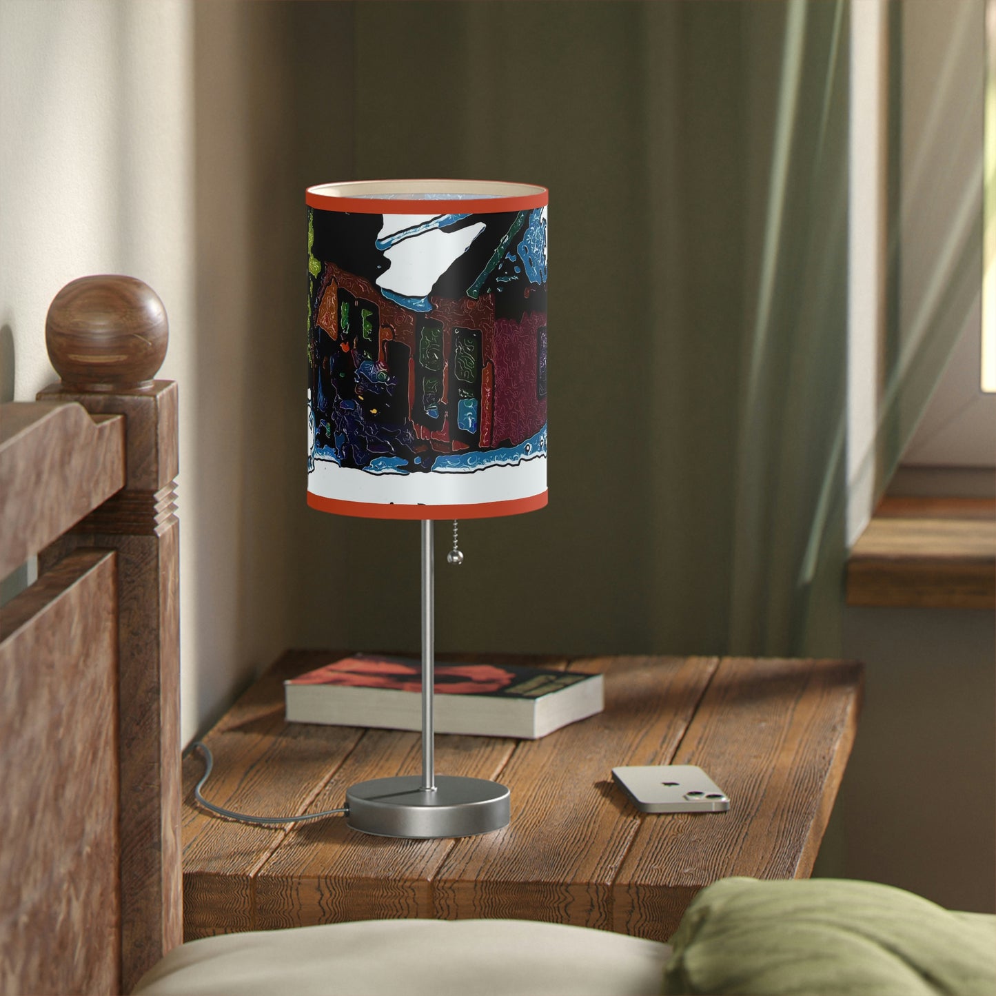 Lamp on a Stand, US|CA plug ... "A Rider Passeth-Through-It" ... Colors Galore & A Bit Of Impressionism ... Original Works. Winter 2021. Central Idaho. Rendering Time: 12 Hours ...