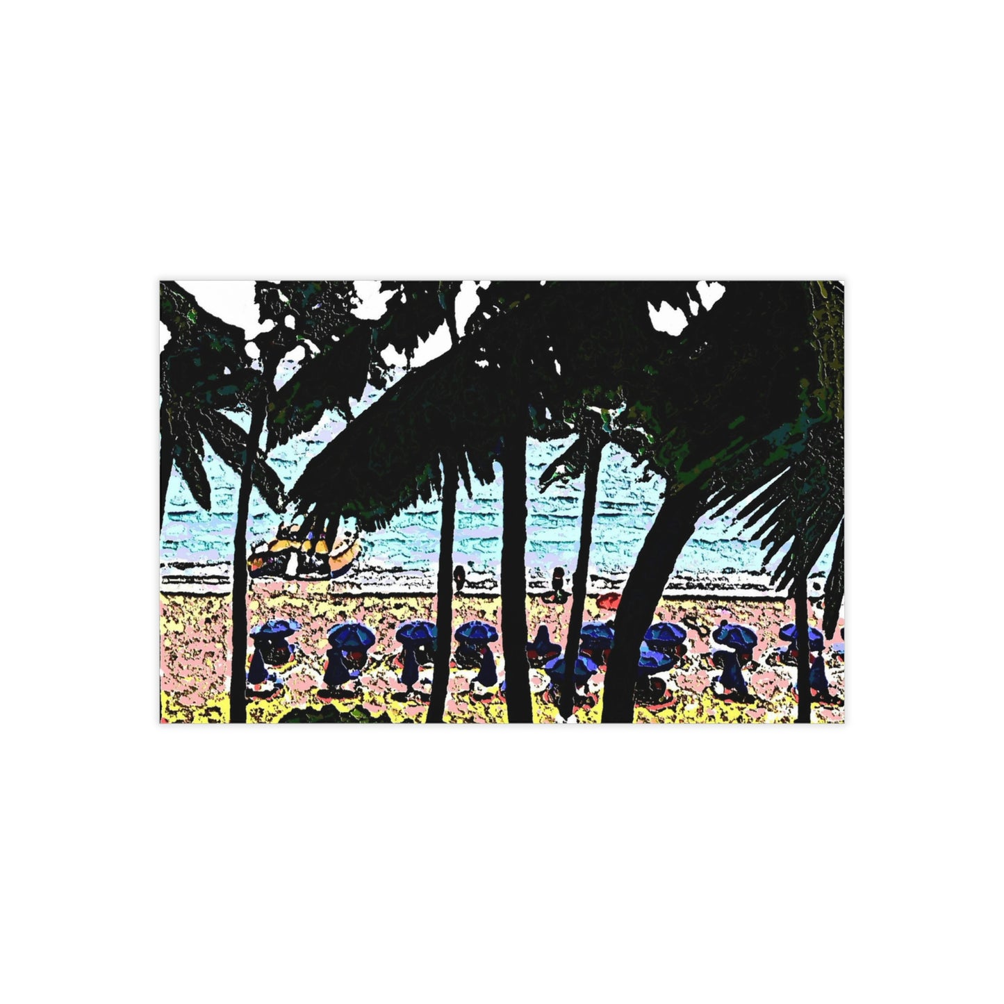 Business Cards, 100pcs ...  "A Beautiful Beach Amongst The Palms" ... The Outrigger Waikiki, Honolulu, Oahu ... Original Works ...