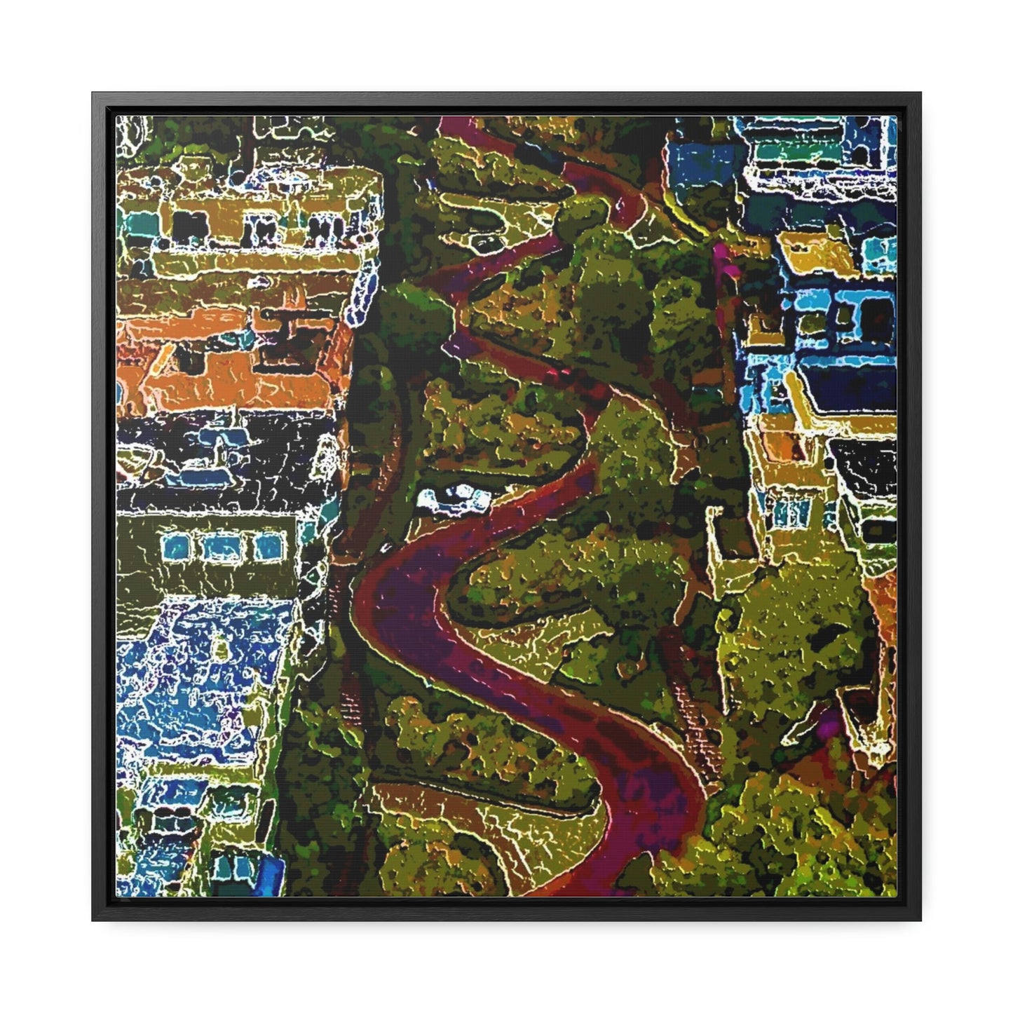 Gallery Canvas Wraps, Square Frame ... A Crazy Street ... 'Eight Winding Curve-Switchbacks' ... "Lombard Street, San Francisco, CA' ... Family Archives: 1970's ... Original Works ...