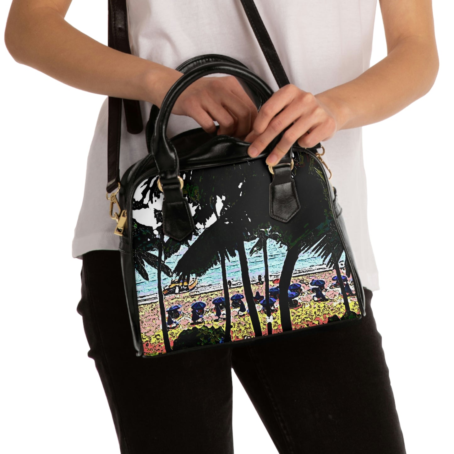 Shoulder Handbag ... "A Beautiful Beach Amongst The Palms" ... The Outrigger Waikiki, Honolulu, Oahu ... Original Works ...