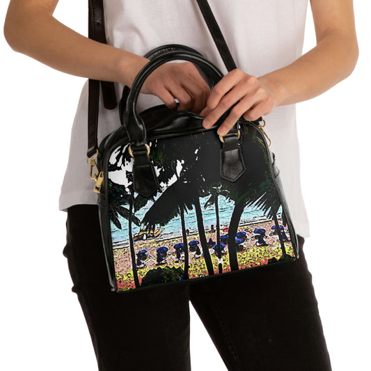 Shoulder Handbag ... "A Beautiful Beach Amongst The Palms" ... The Outrigger Waikiki, Honolulu, Oahu ... Original Works ...
