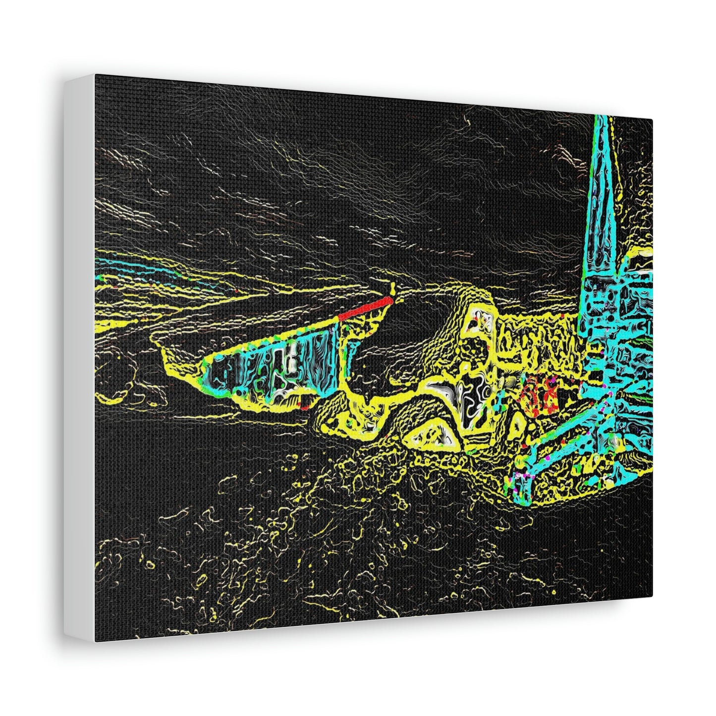 Satin Canvas, Stretched ... "Snow Vehicle In Snow Storm At-Rest" ... Circa 12Mar23 ... Central Idaho ... 18-Hours Rendering Time: Original Works ...