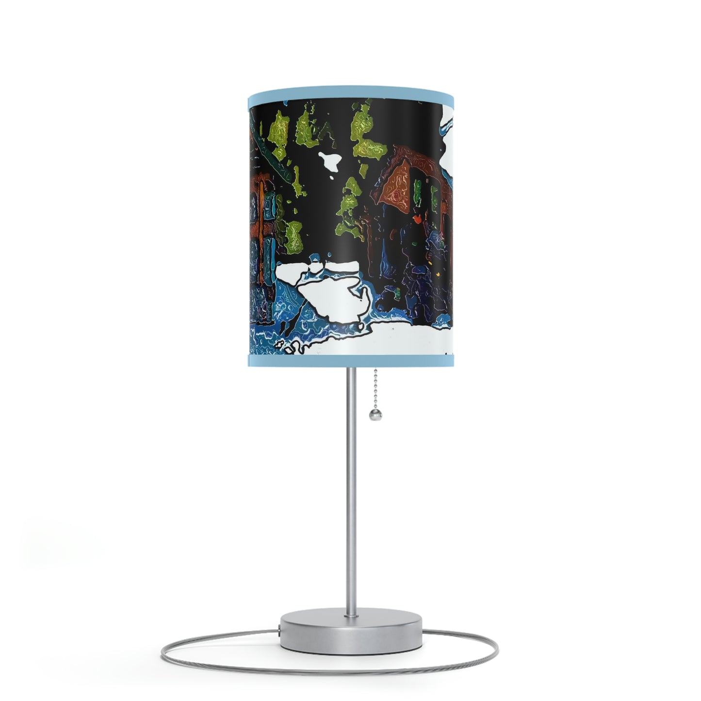 Lamp on a Stand, US|CA plug ... "A Rider Passeth-Through-It" ... Colors Galore & A Bit Of Impressionism ... Original Works. Winter 2021. Central Idaho. Rendering Time: 12 Hours ...