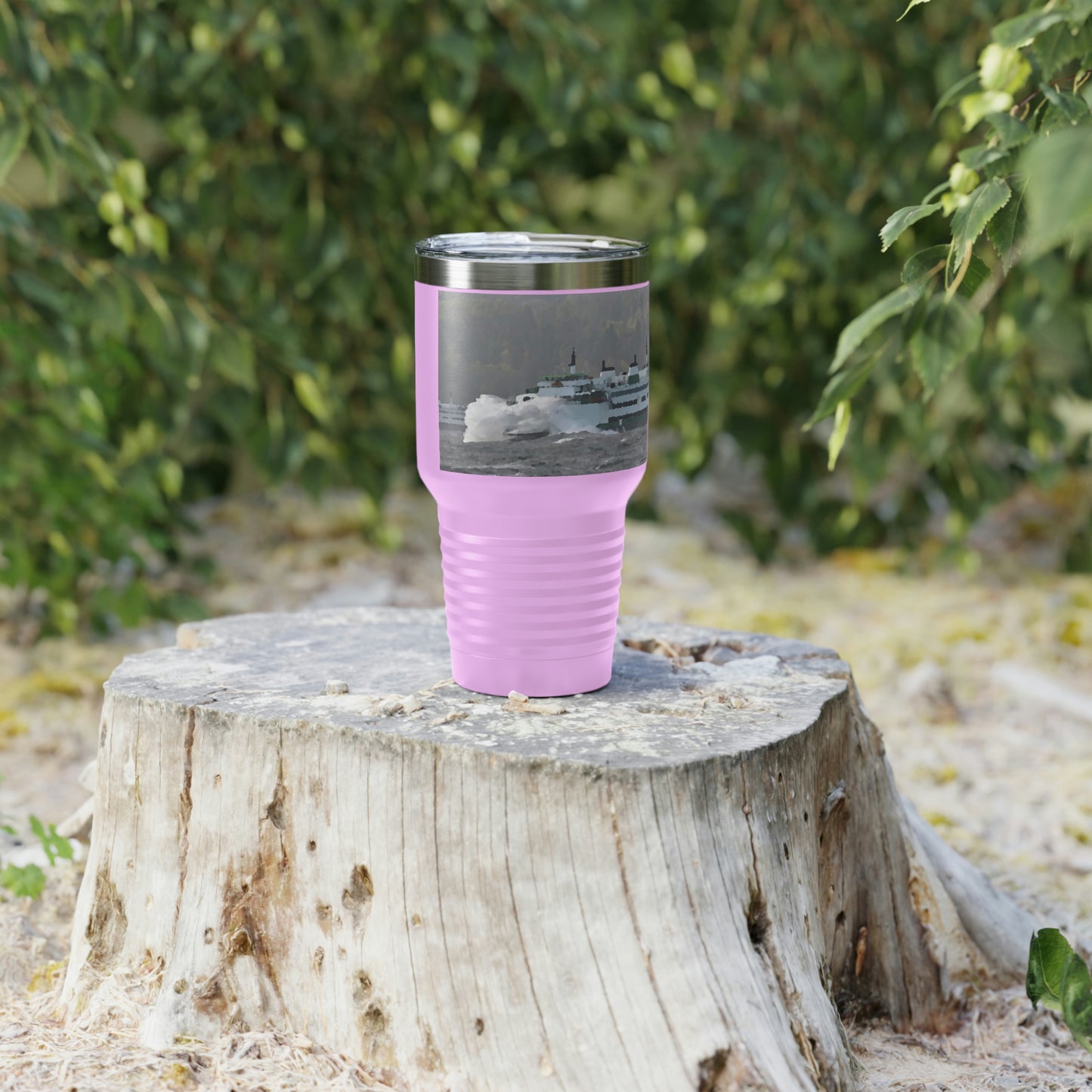 Ringneck Tumbler, 30oz ... WADOT Ferry Crossing ... "A Very Rough Day" ... Mulkiteo Route ... Family Archives ... Early 1990's' ... Original Works ...