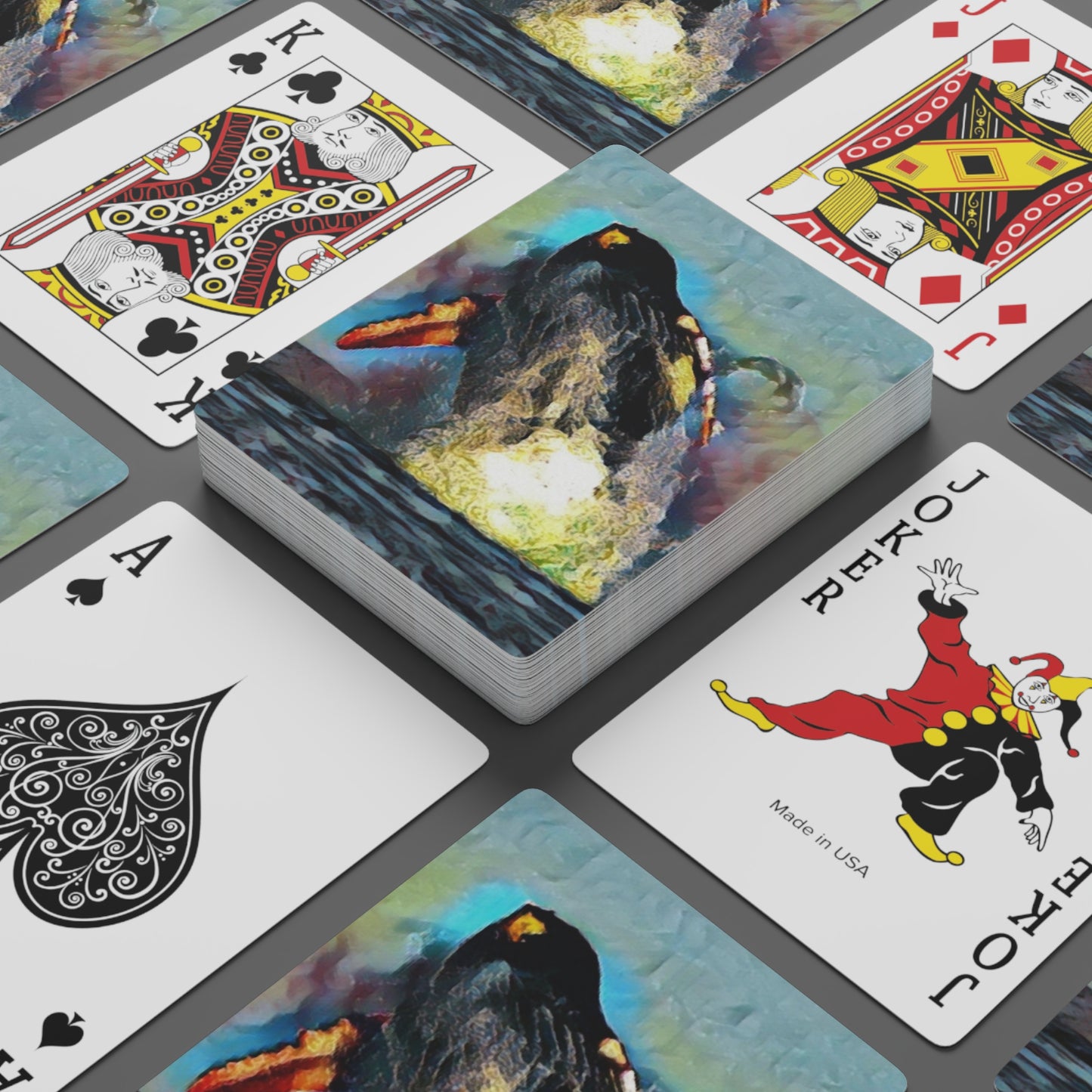 Custom Poker Cards ... An Extraordinary Humpback Breach ... 'With Explosive Energy' ... Family Archives (KPH) ... Circa: 21st Century. Maui, HI ... Original Works ...