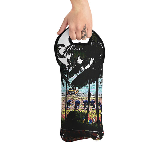 Wine Tote Bag ... "A Beautiful Beach Amongst The Palms" ... The Outrigger Waikiki, Honolulu, Oahu ... Original Works ...