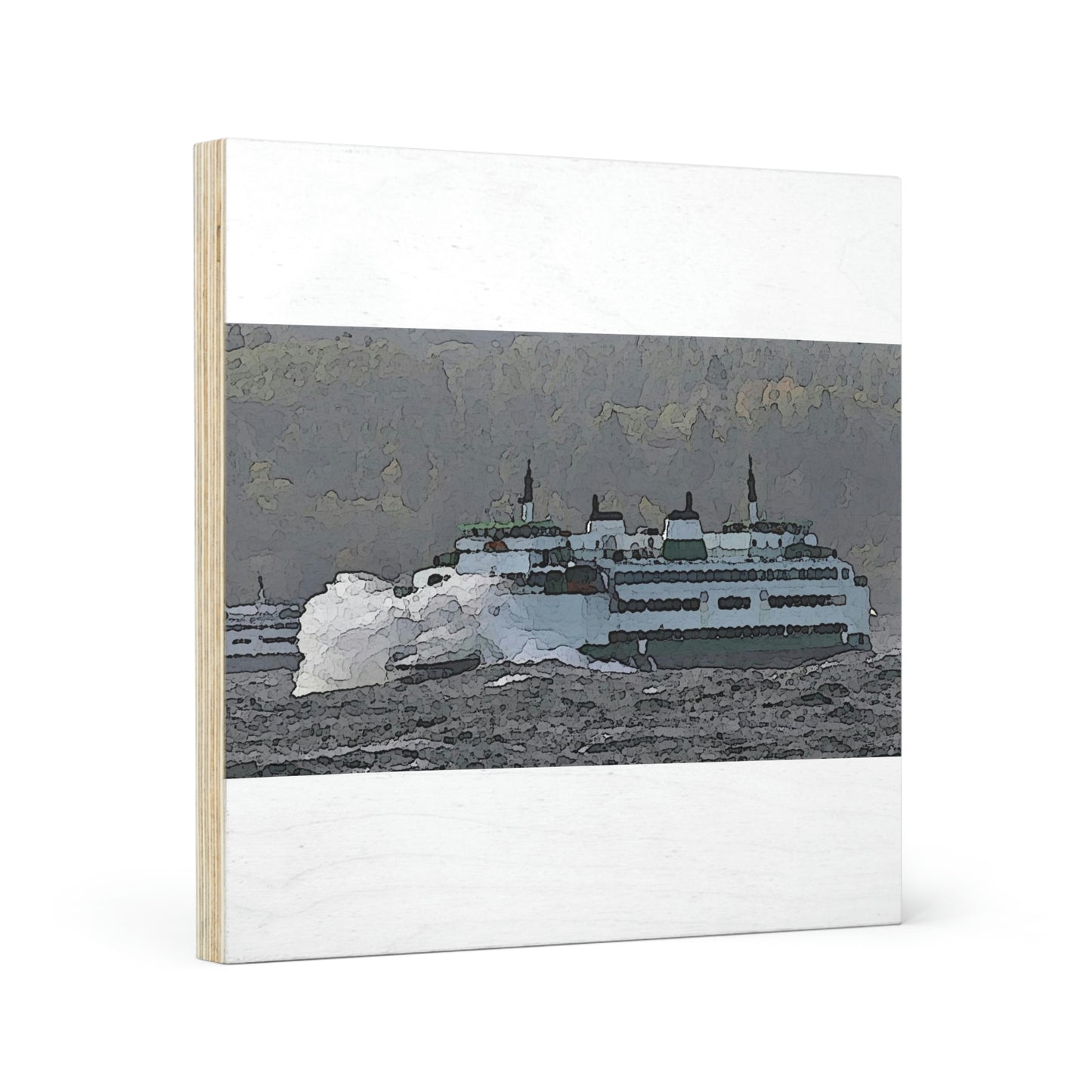 Wood Canvas ... WADOT Ferry Crossing ... "A Very Rough Day" ... Mulkiteo Route ... Family Archives ... Early 1990's' ... Original Works ...