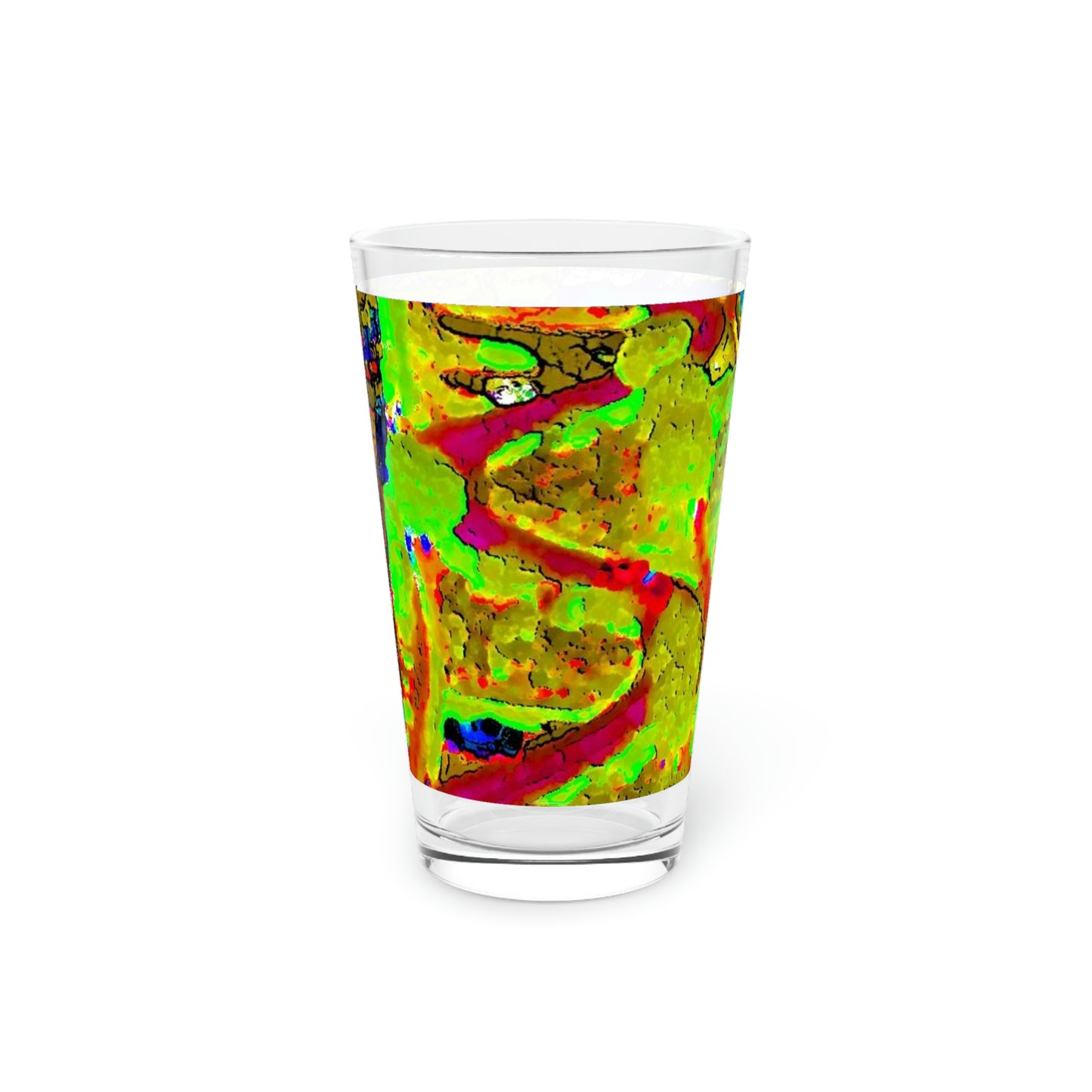 Pint Glass, 16oz ... A Crazy Street ... 'Eight Winding Curve-Switchbacks' ... "Lombard Street, San Francisco, CA' ... Family Archives: 1970's ... Original Works ...