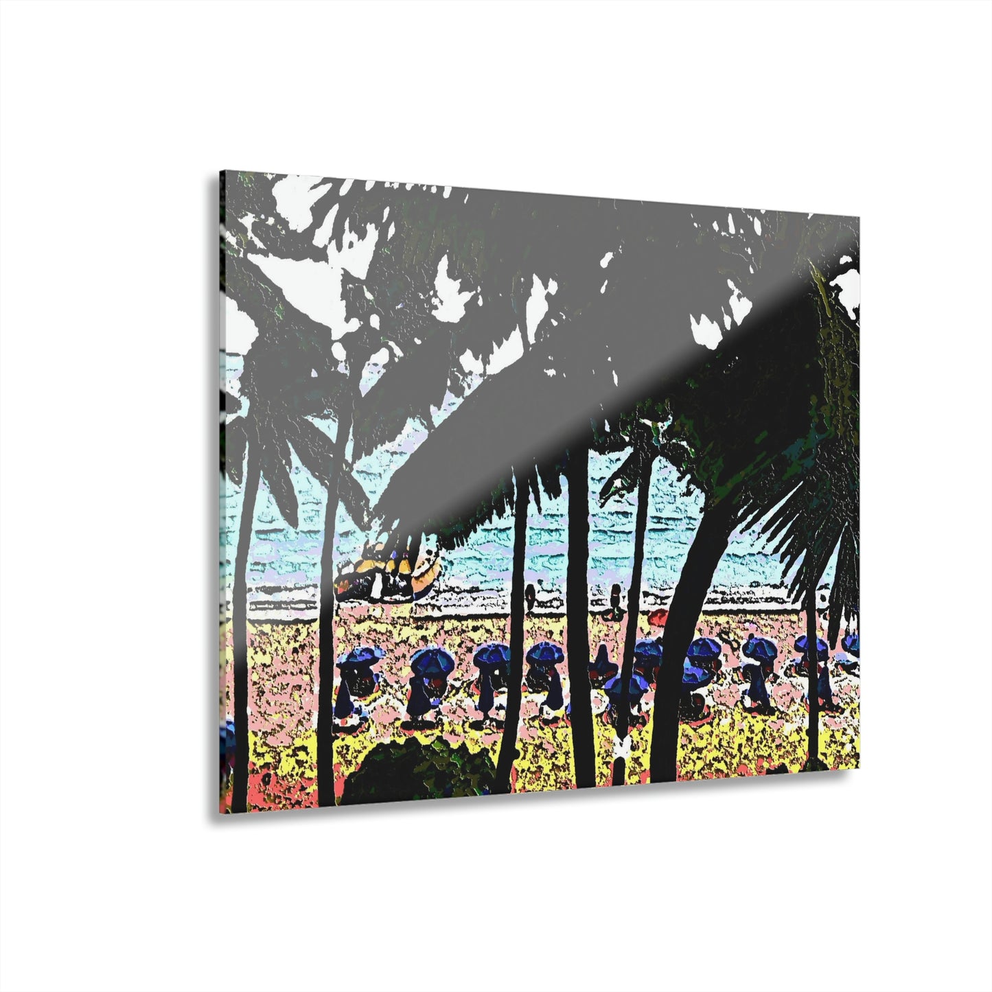 Acrylic Prints (French Cleat Hanging) ... "A Beautiful Beach Amongst The Palms" ... The Outrigger Waikiki, Honolulu, Oahu ... Original Works ...